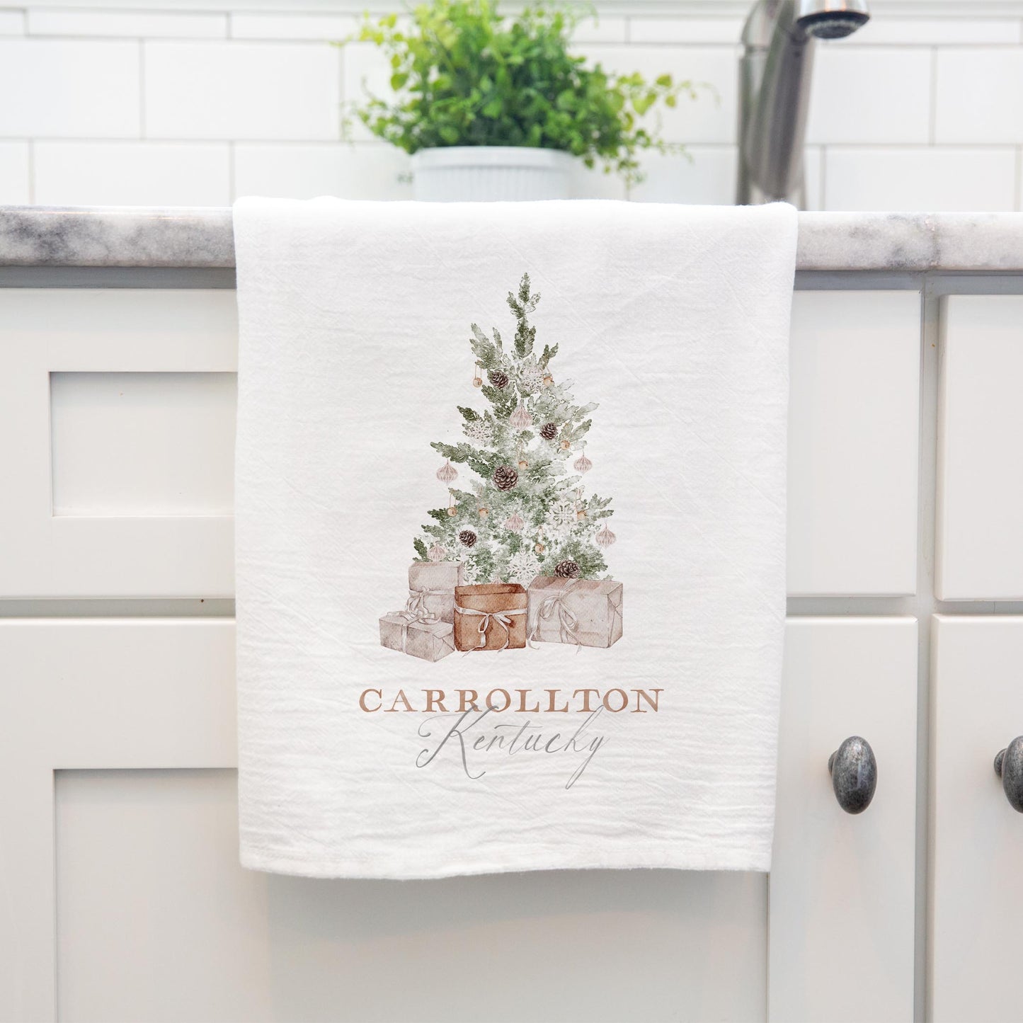 Cotton Tea Towel White-Crystal Cottage Carrollton Kentucky
