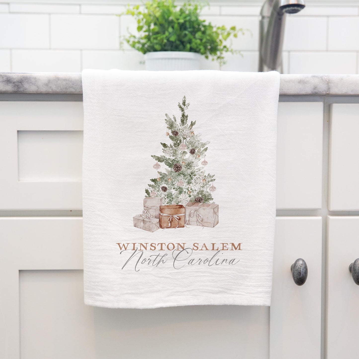 Cotton Tea Towel White-Crystal Cottage Winston Salem North Carolina -3