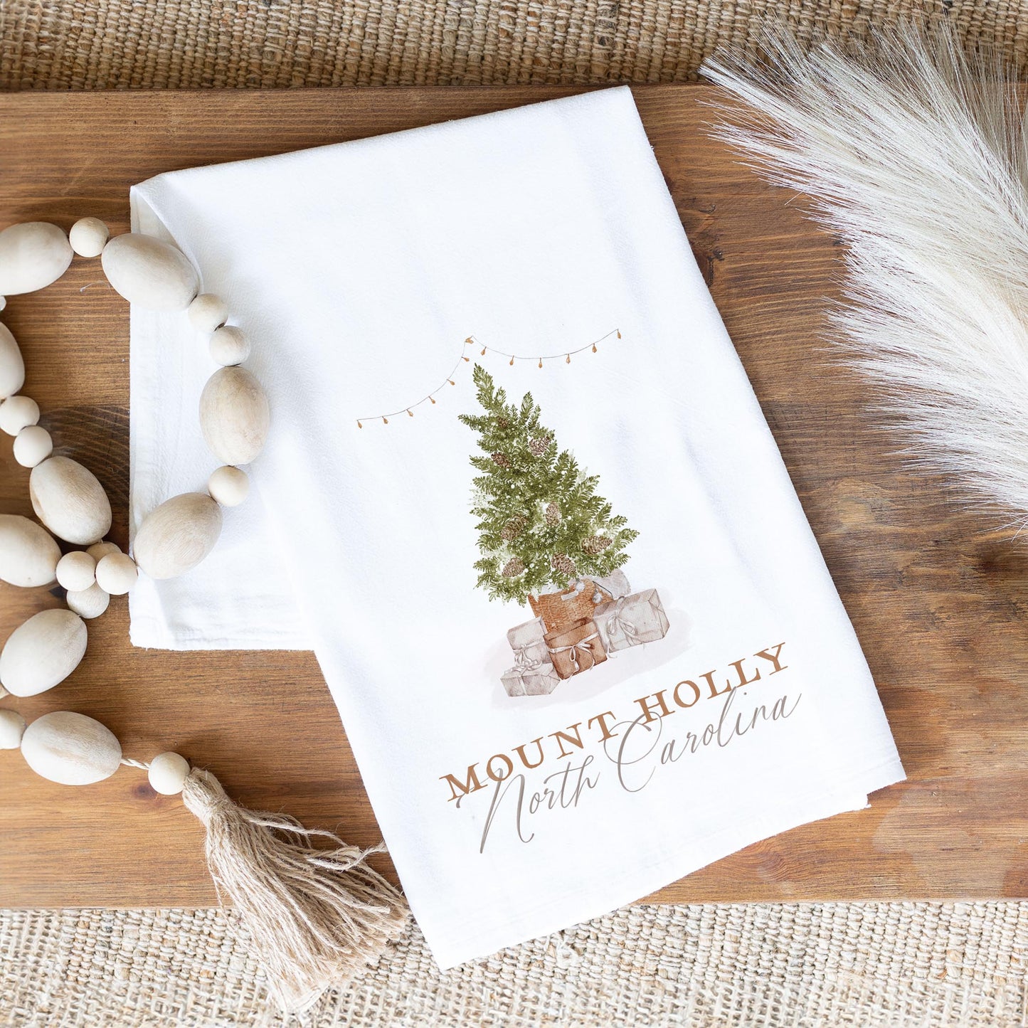 Cotton Tea Towel White-Cottage Tree Mount Holly North Carolina -1