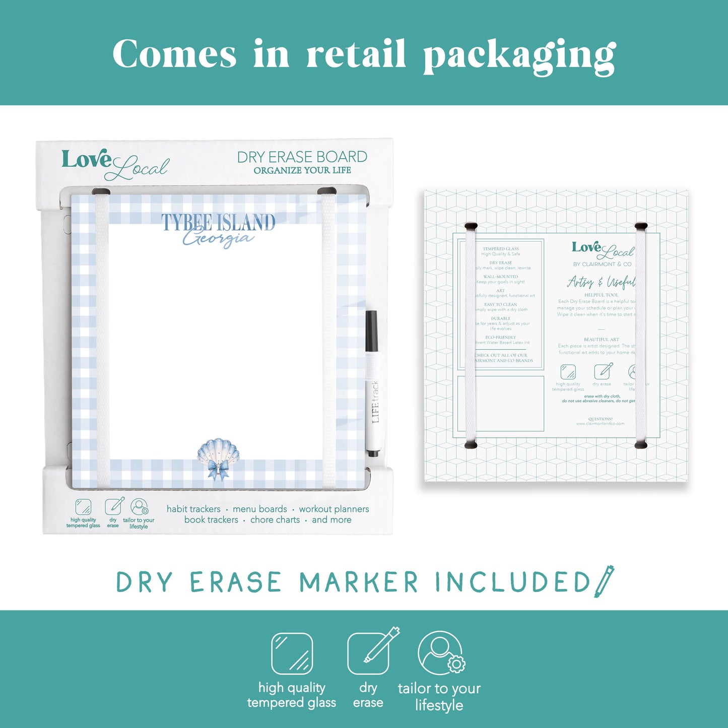 8x8 Glass Dry Erase-Love+Local Coastal Cowgirl -5