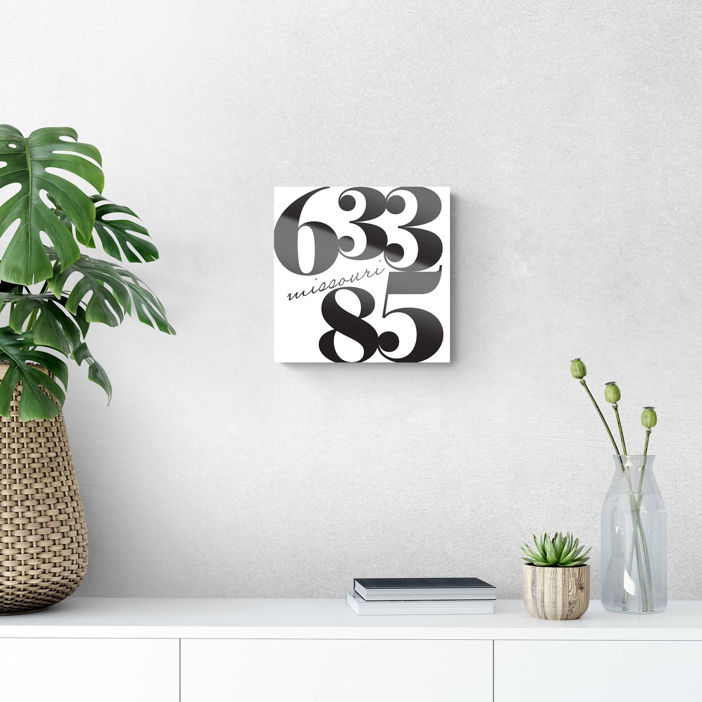 12x12 Glass Dry Erase-Black & White Minimalistic 63385 Zip