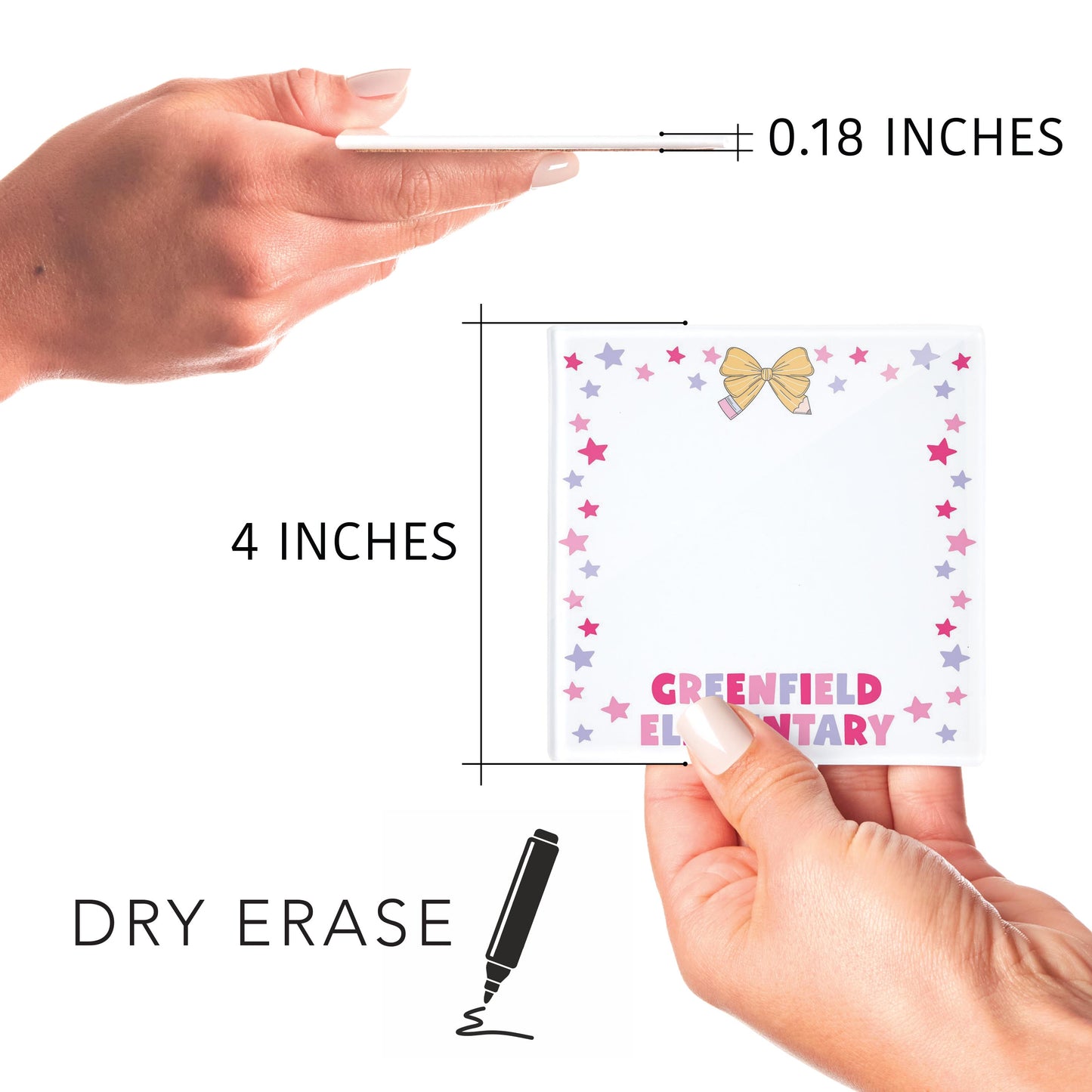 4x4 Clear Reminder Love Local-Love+Local Classroom Coquette Pencil Bow -4