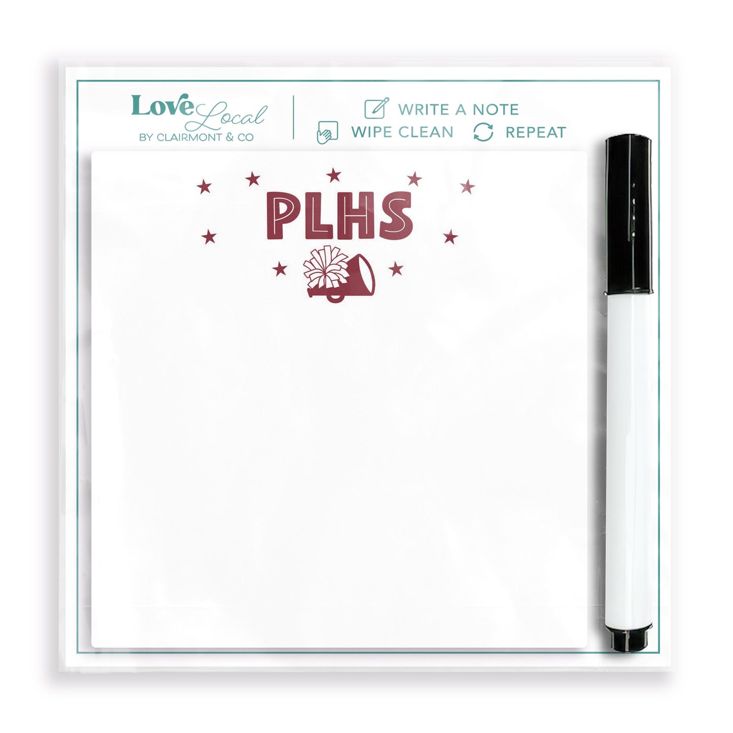 4x4 Clear Reminder Love Local-Game Day Stars PLHS Cheer