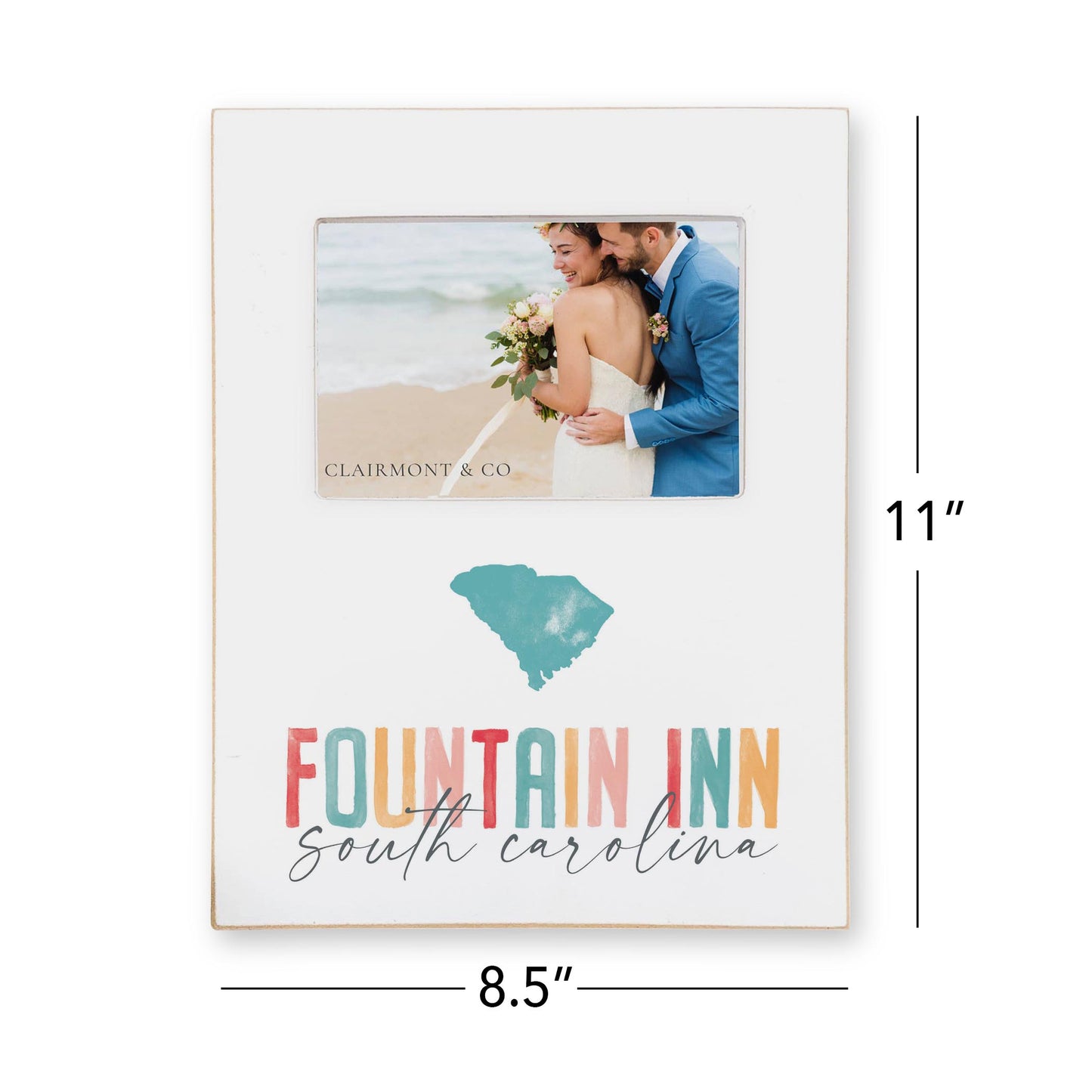 Lily Frame Vertical-Watercolor City Fountain Inn South Carolina -4