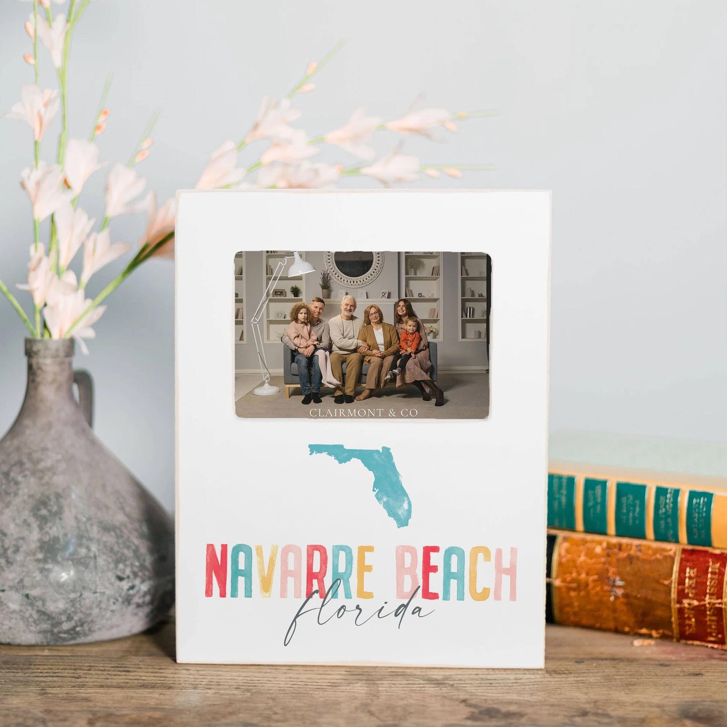 Lily Frame Vertical-Watercolor City Navarre Beach Florida -1
