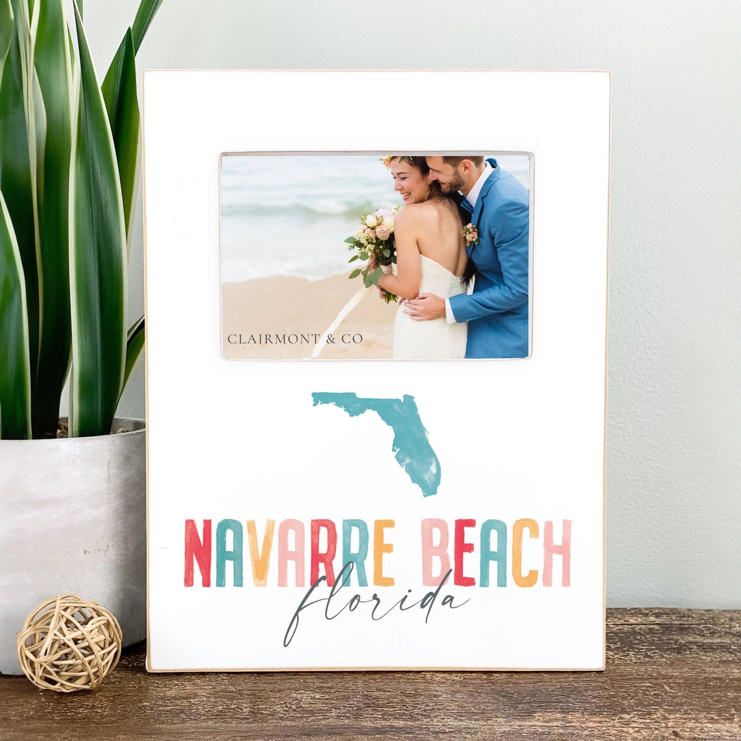 Lily Frame Vertical-Watercolor City Navarre Beach Florida -2