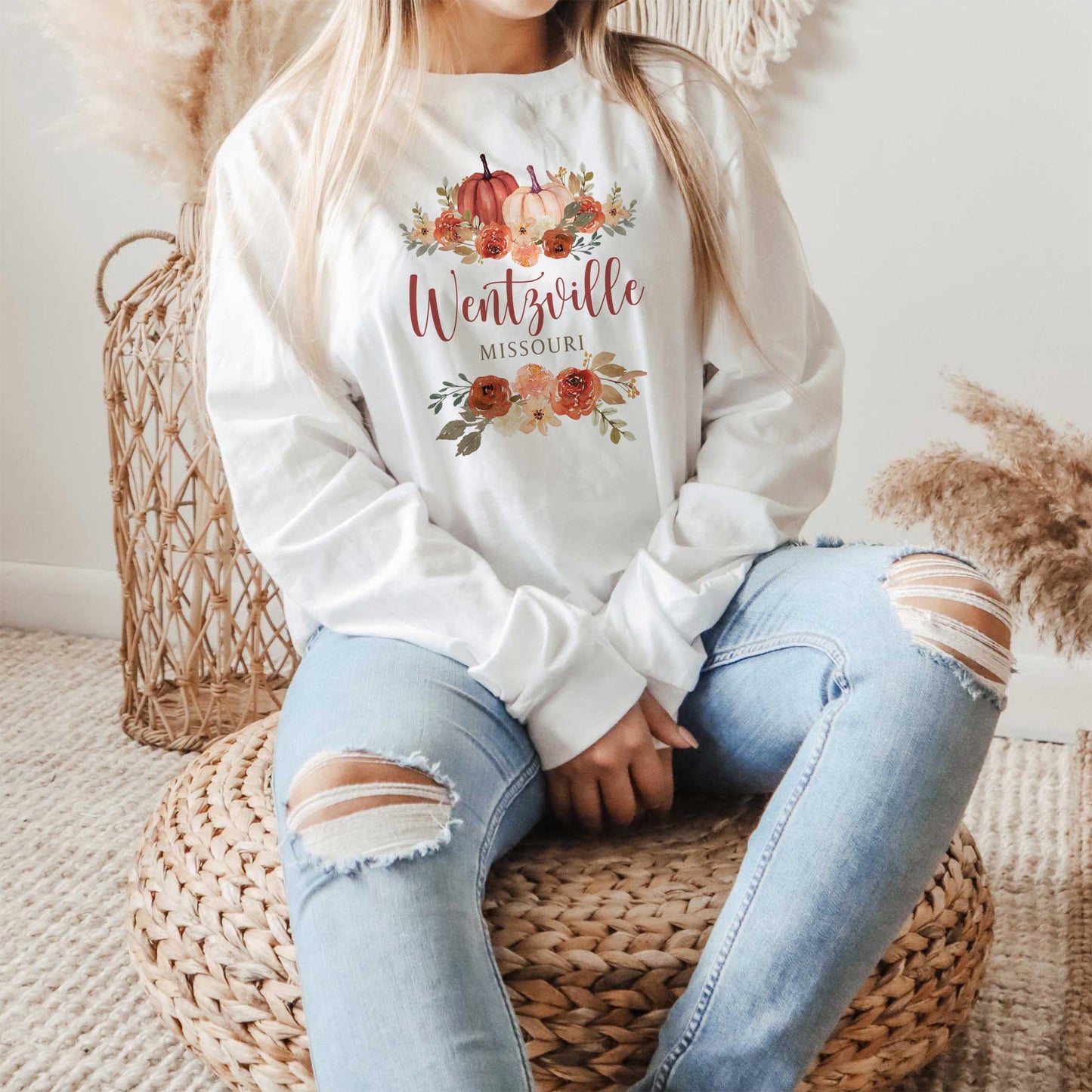 Long Sleeve T-Shirt White-Fall & Harvest Wentzville Missouri