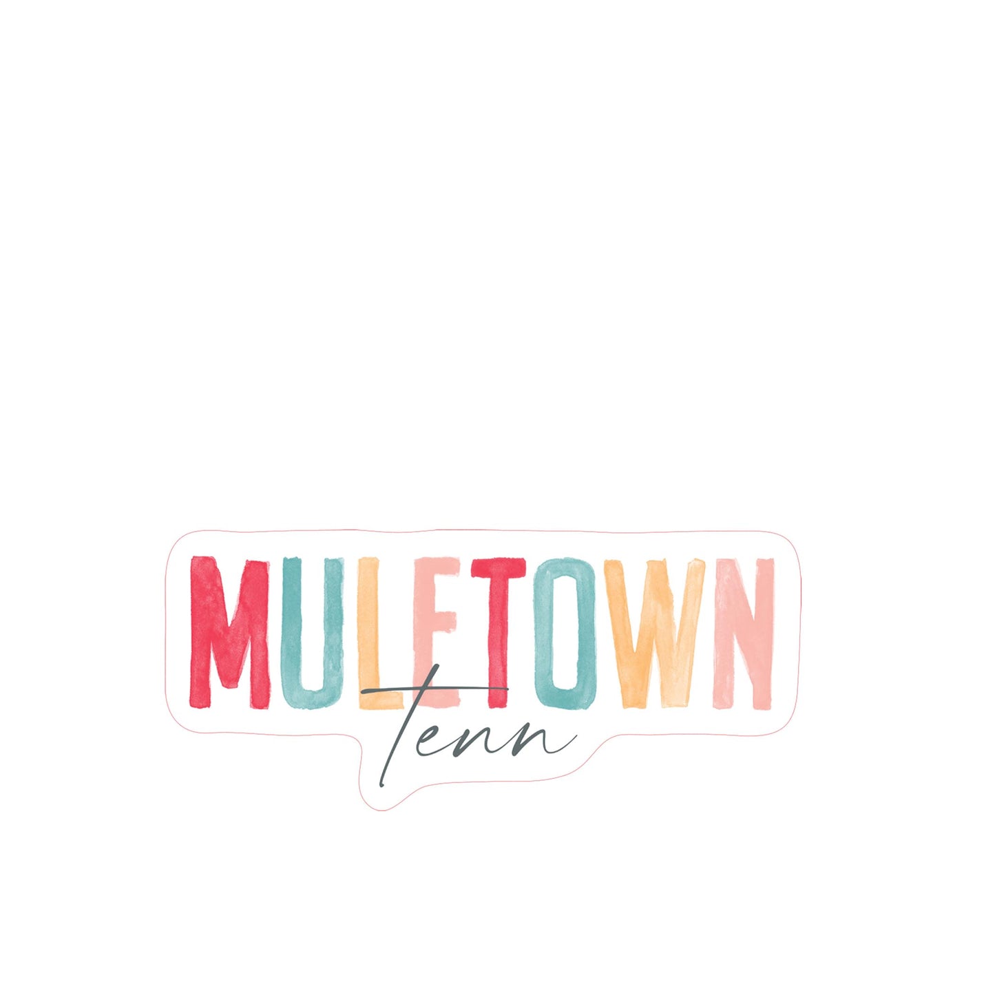 Vinyl Magnet-Watercolor City Muletown Tenn -2