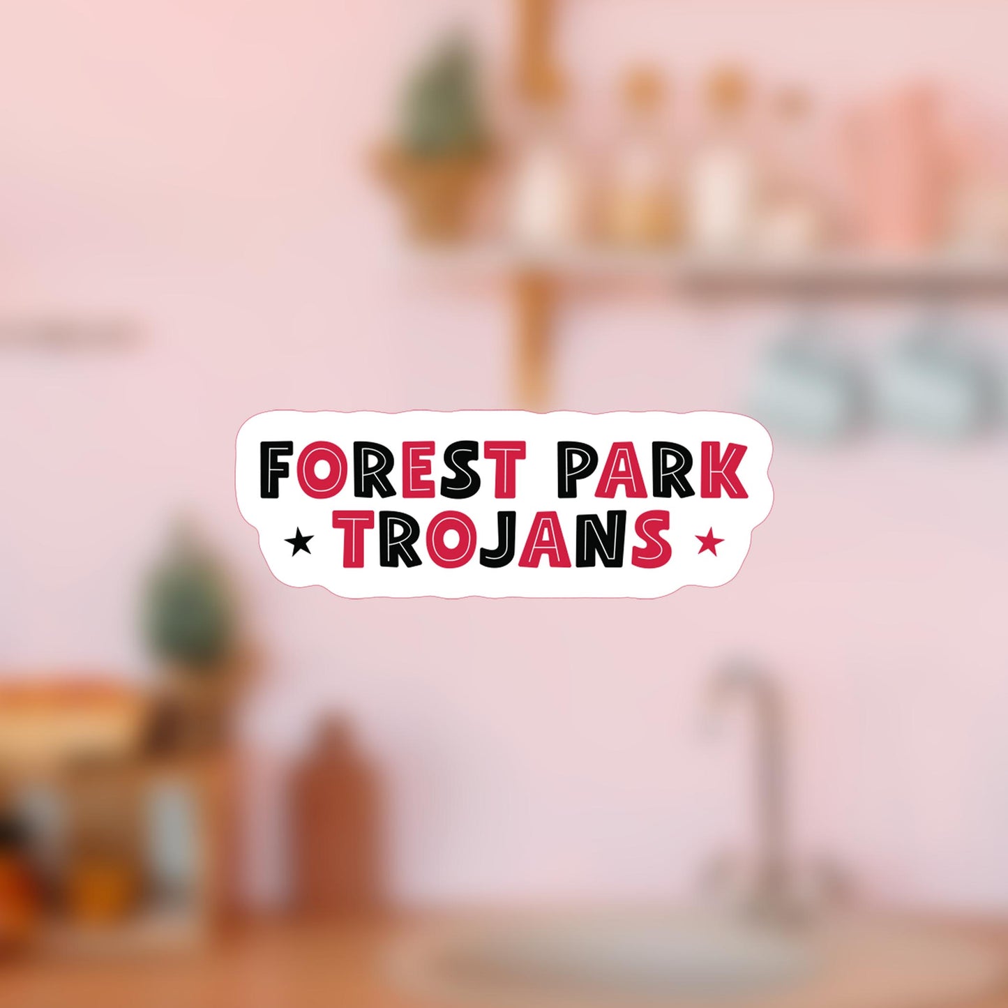 Vinyl Magnet-Game Day Stars Forest Park Trojans -4