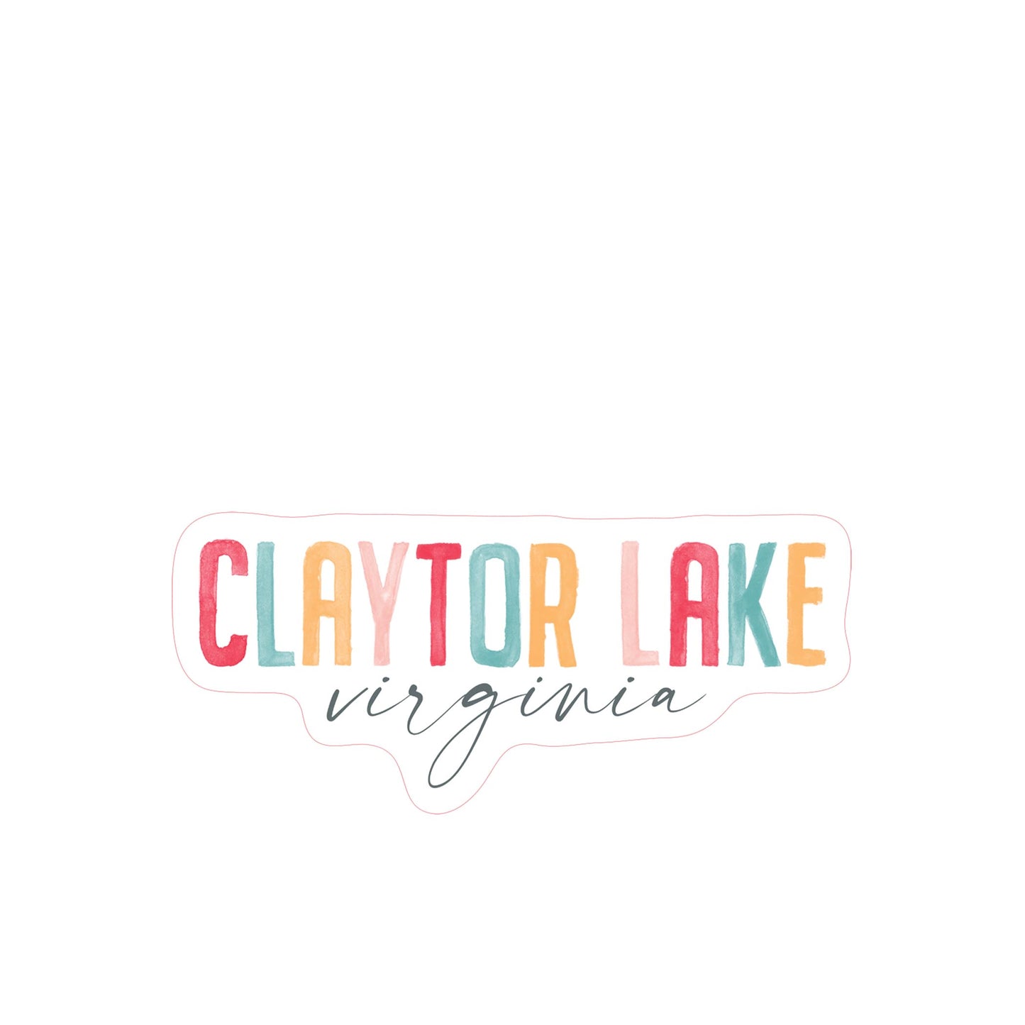 Vinyl Magnet-Watercolor City Claytor Lake Virginia -2