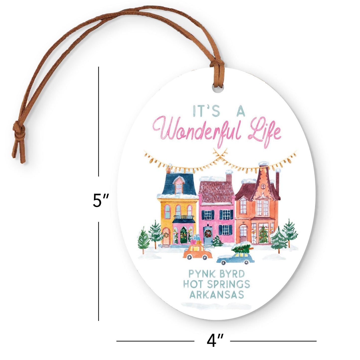 Oval Ornament-It's A Wonderful Life Pynk Byrd Hot Springs Arkansas -3