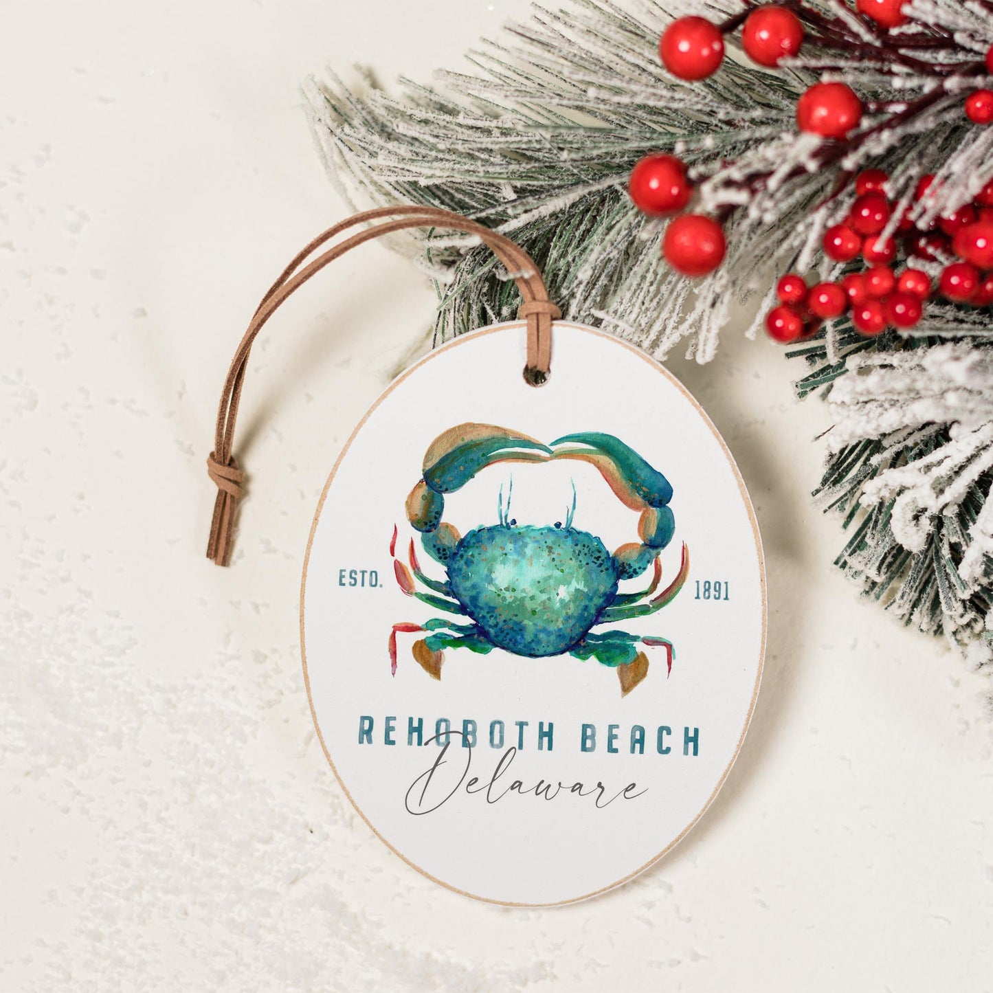 Oval Ornament-Blue Crab Rehoboth Beach Delaware -1