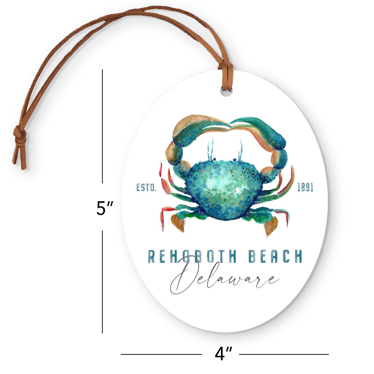 Oval Ornament-Blue Crab Rehoboth Beach Delaware -3