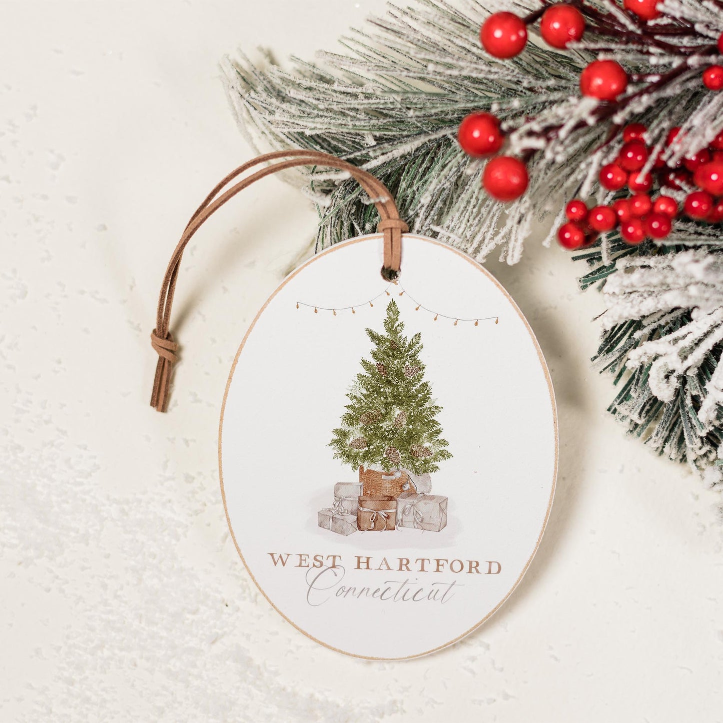 Oval Ornament-Cottage Tree West Hartford Connecticut -1