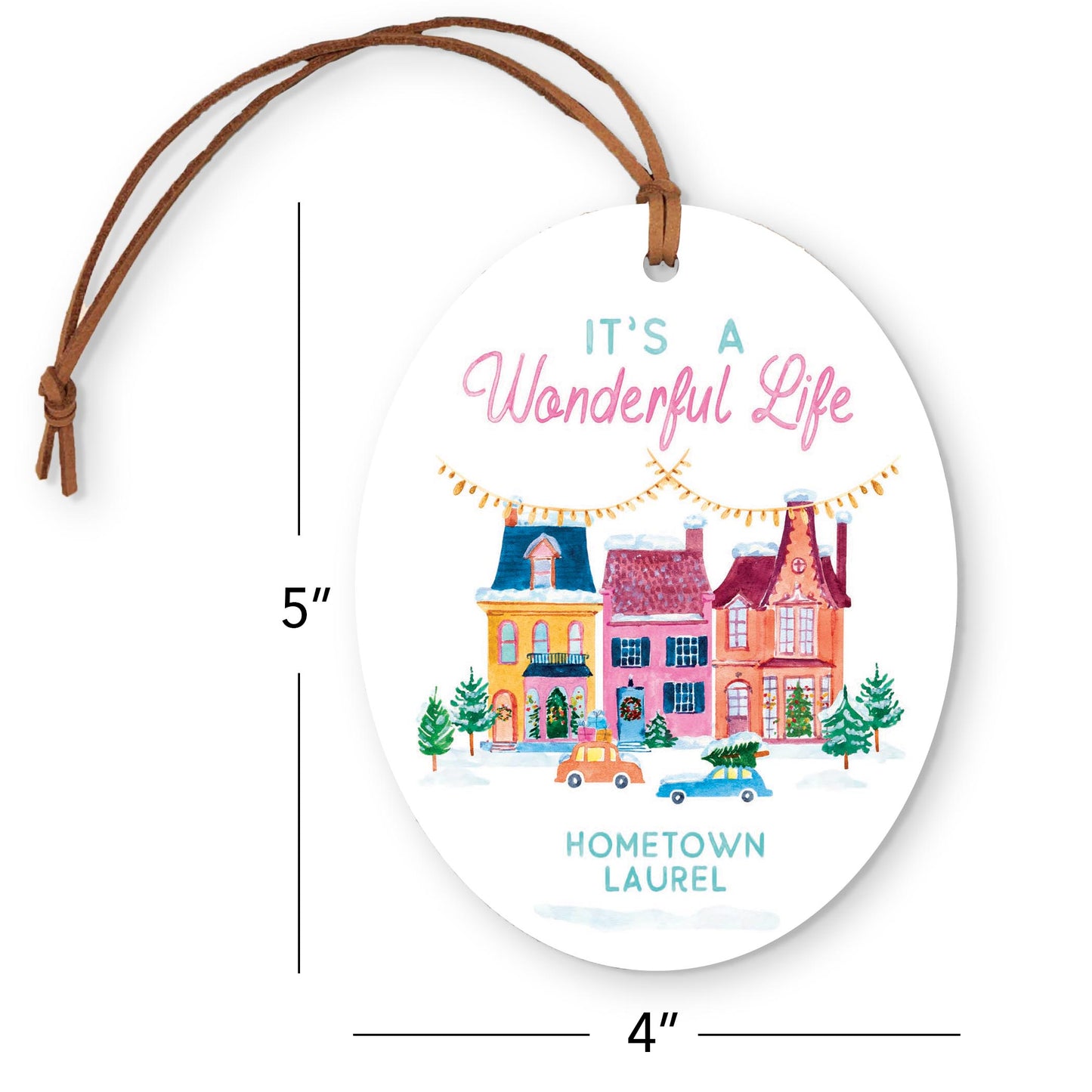 Oval Ornament-It's A Wonderful Life Hometown Laurel -3