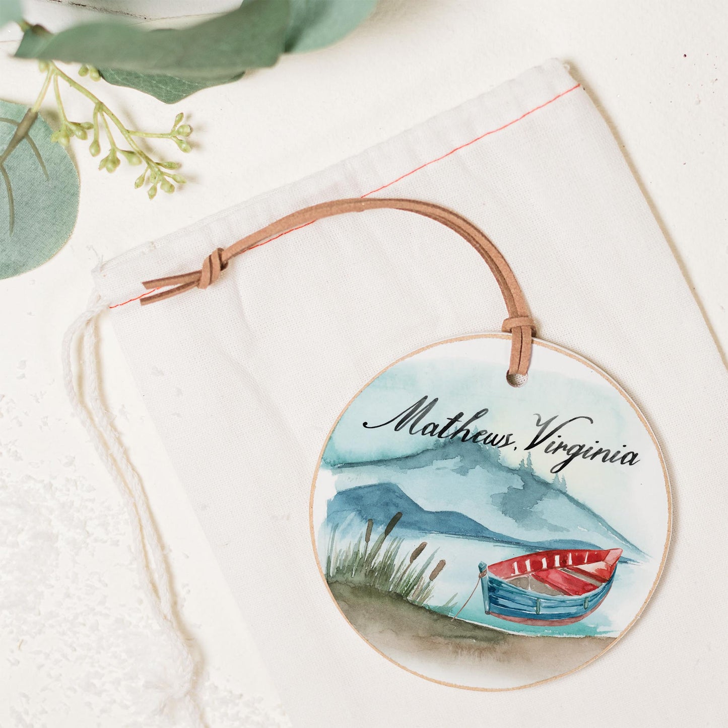 4" Round Ornament-Lake Life Mathews Virginia -1
