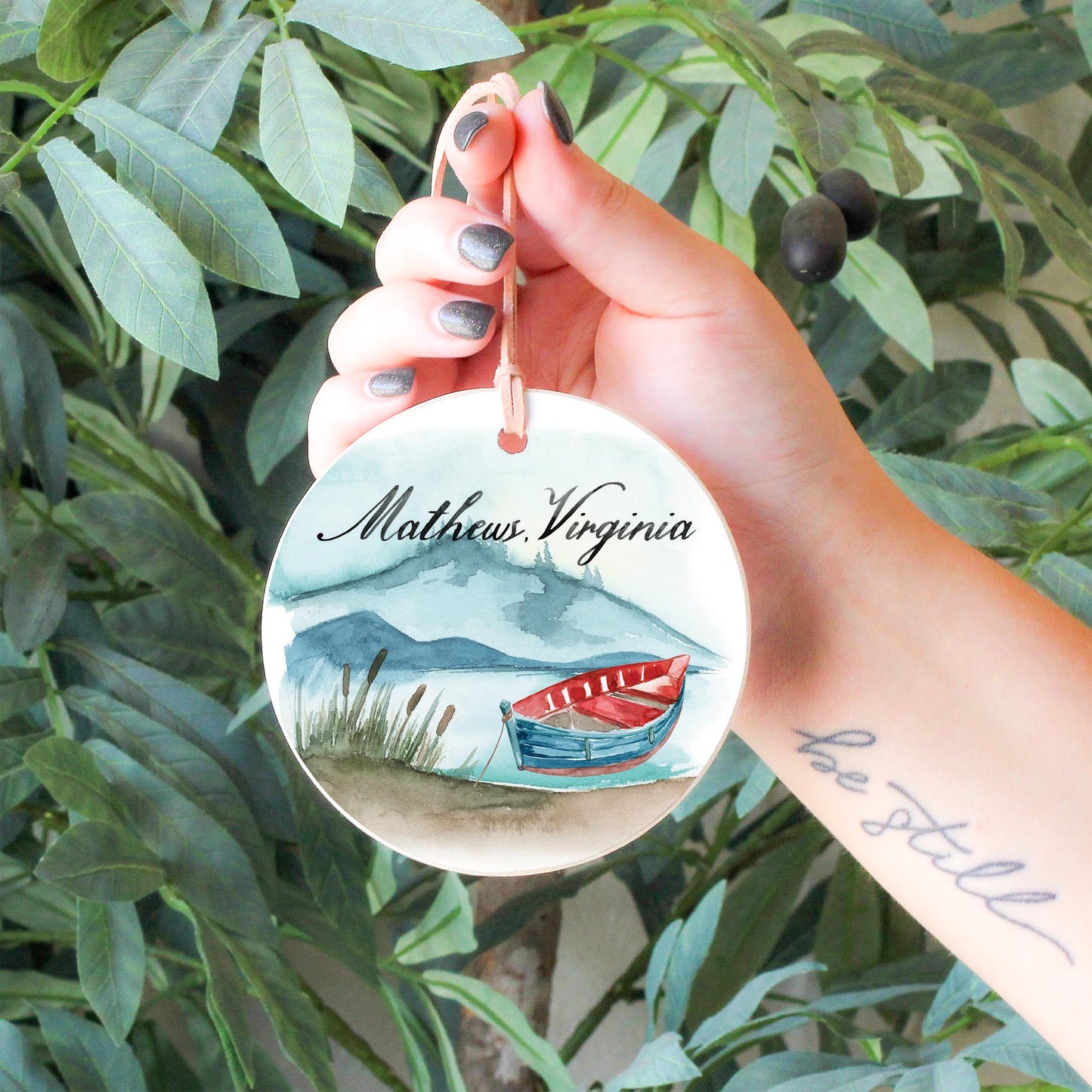 4" Round Ornament-Lake Life Mathews Virginia -4