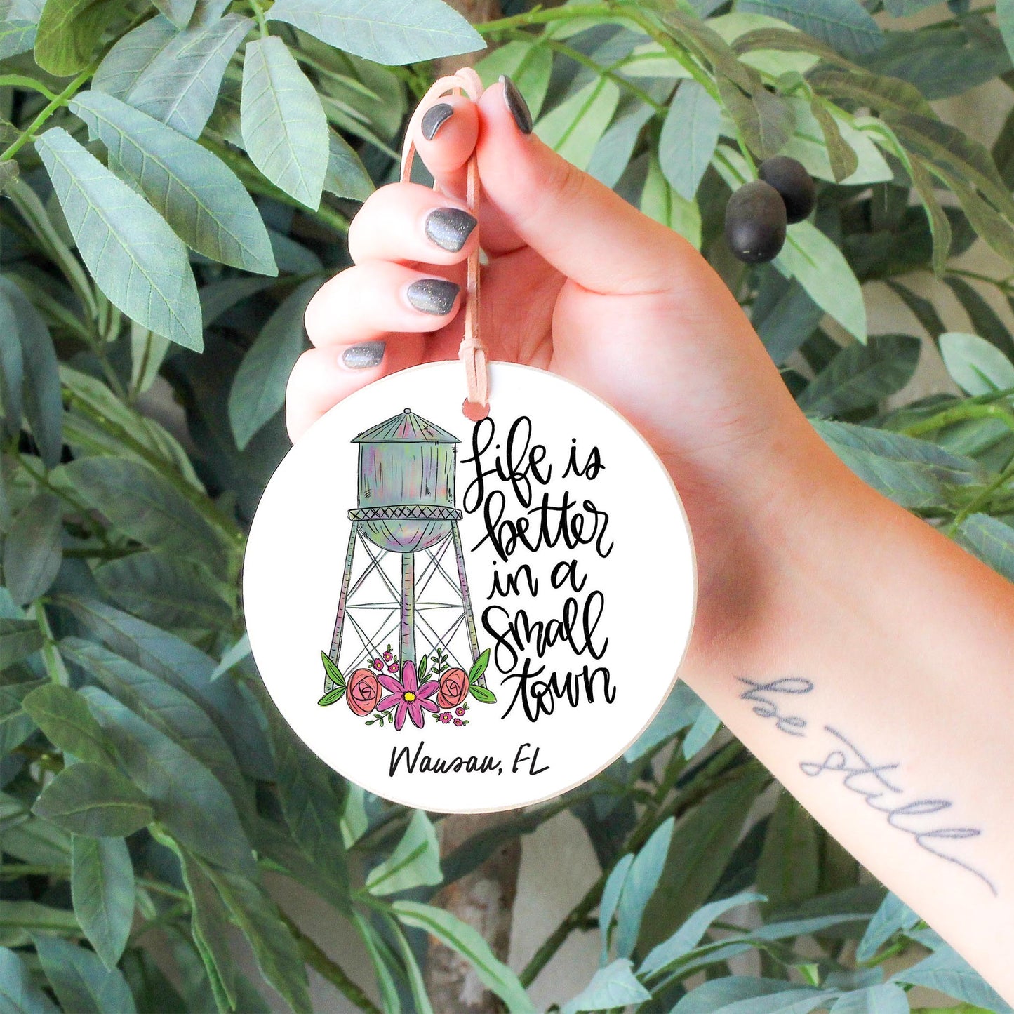 4" Round Ornament-Life Is Better In A Small Town Wausau Florida -4