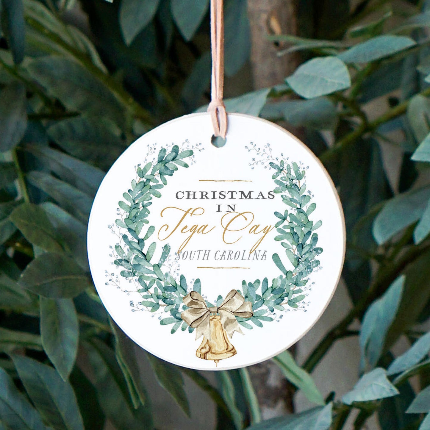 4" Round Ornament-Classic Christmas Tega Cay South Carolina -2