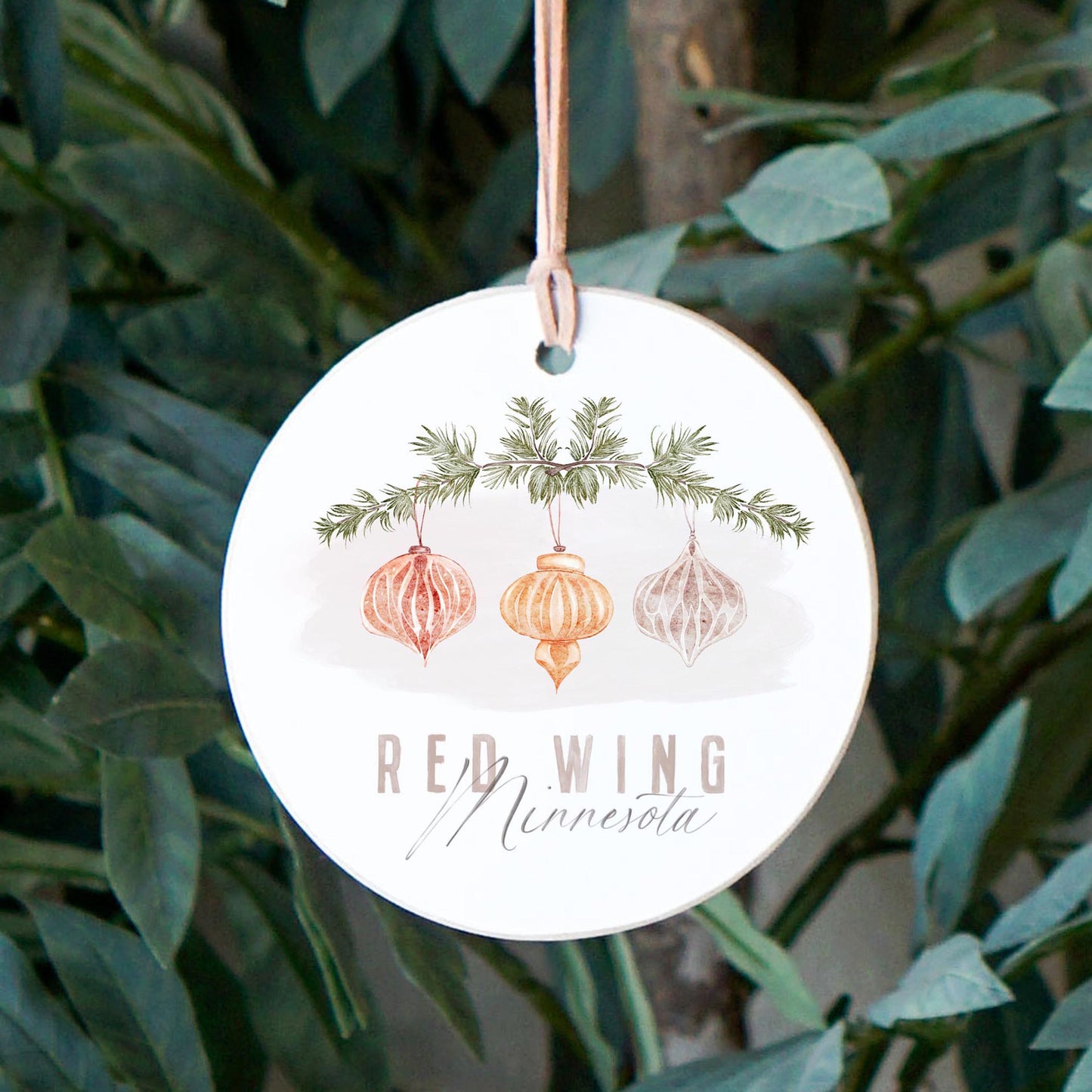 4" Round Ornament-Holiday Ornaments Red Wing Minnesota -2