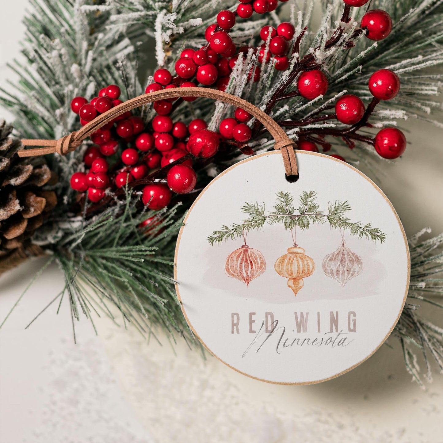 4" Round Ornament-Holiday Ornaments Red Wing Minnesota -3