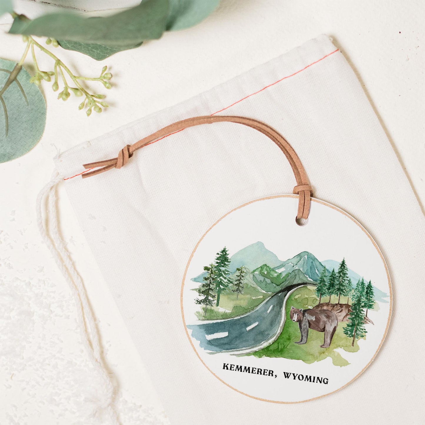 4" Round Ornament-Mountain Road Kemmerer Wyoming -1