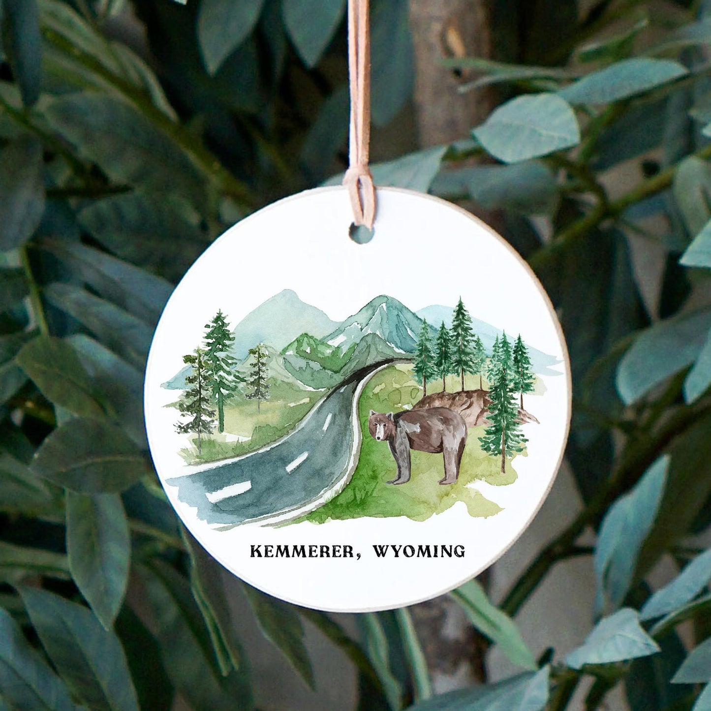 4" Round Ornament-Mountain Road Kemmerer Wyoming -2