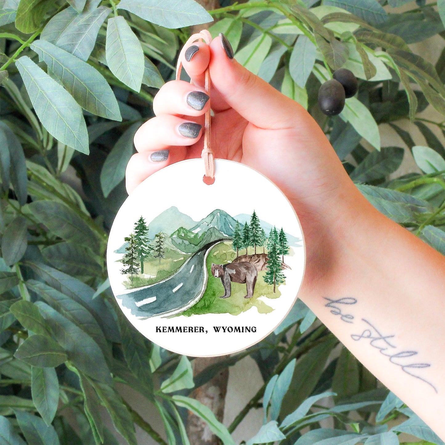 4" Round Ornament-Mountain Road Kemmerer Wyoming -4