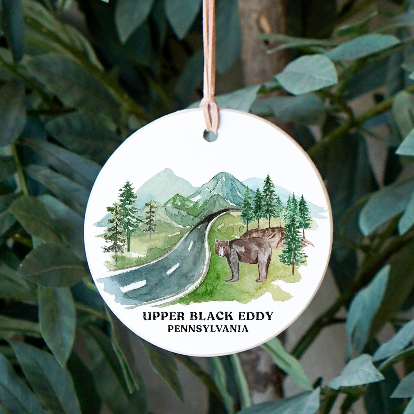 4" Round Ornament-Mountain Road Upper Black Eddy PA