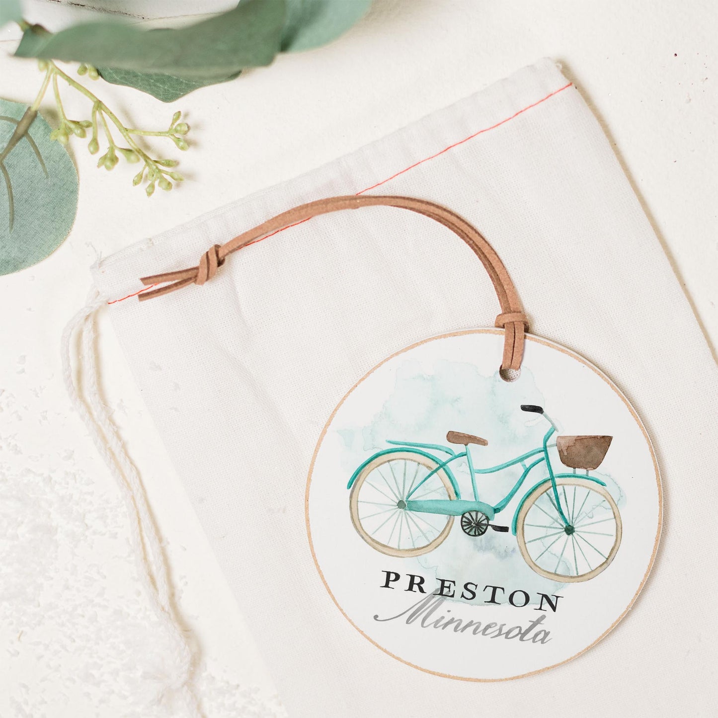 4" Round Ornament-Bike Preston Minnesota -1