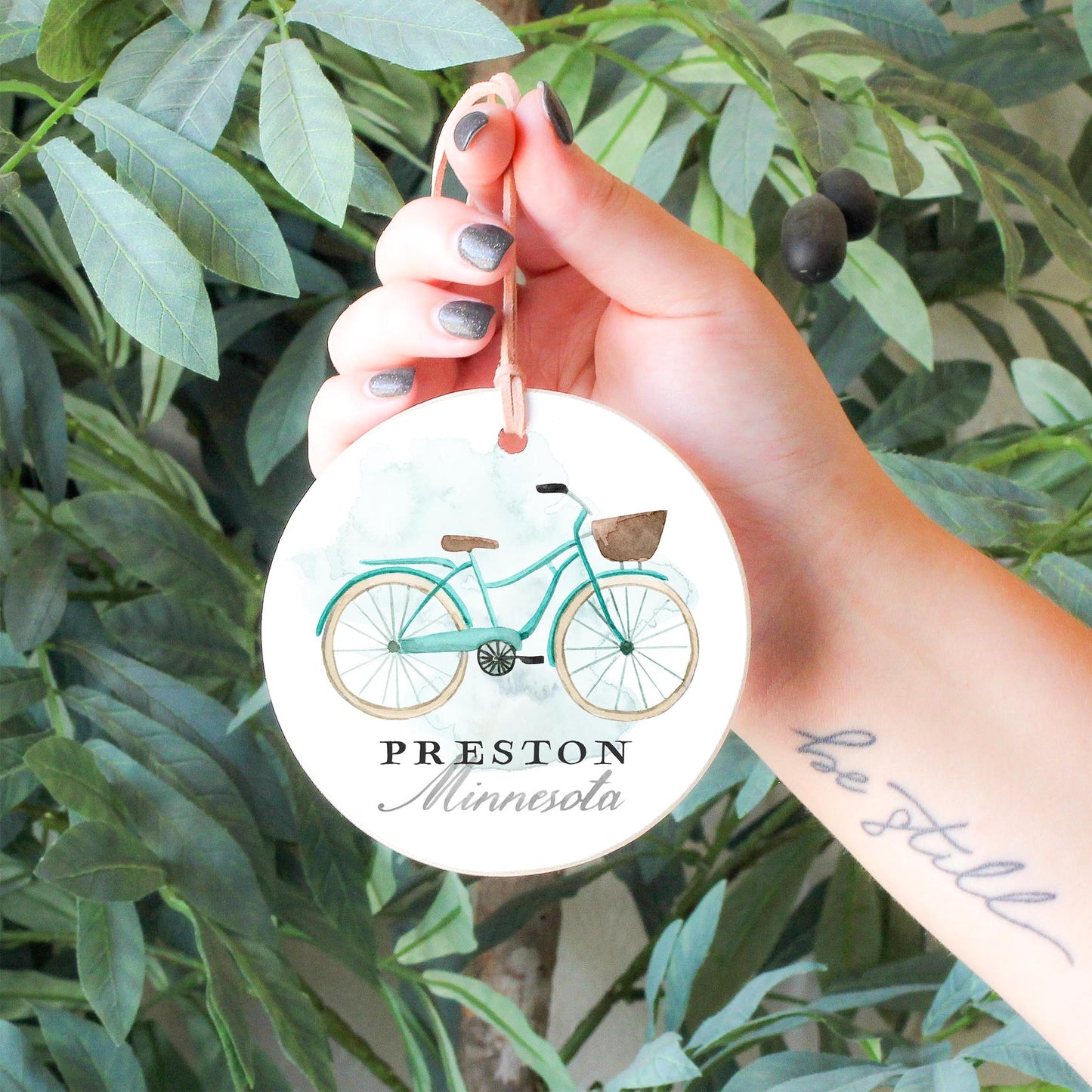 4" Round Ornament-Bike Preston Minnesota -4