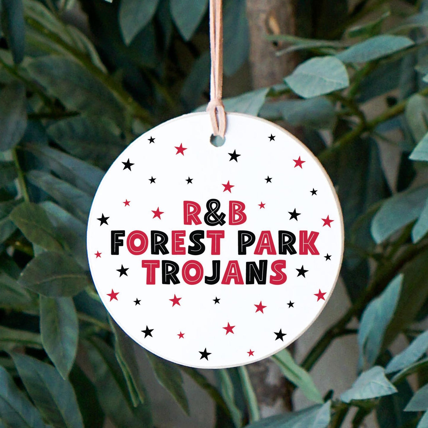 4" Round Ornament-Game Day Stars R&B Forest Park Trojans -2