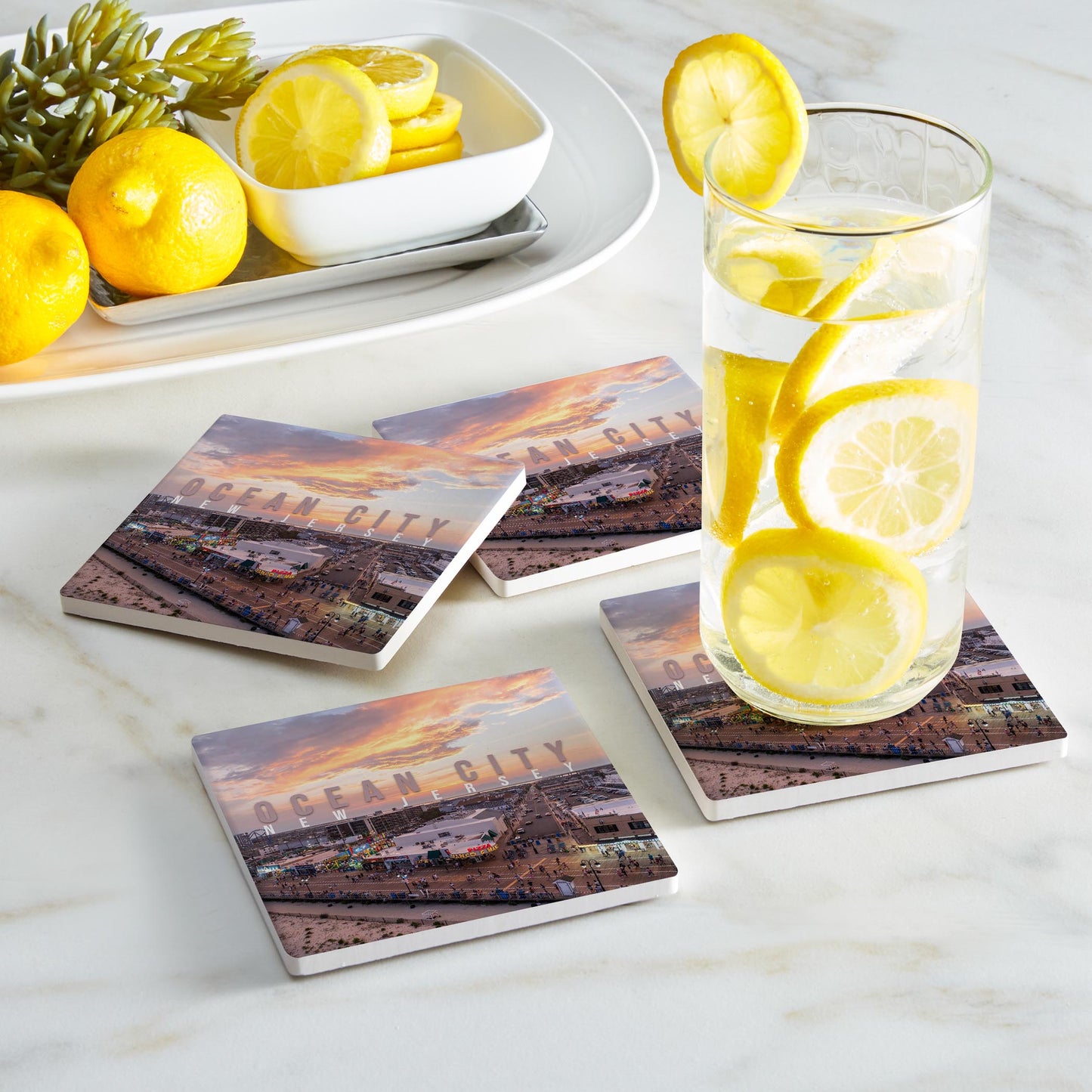 Ceramic Square Coaster 4-Set-Manco Sunset -1
