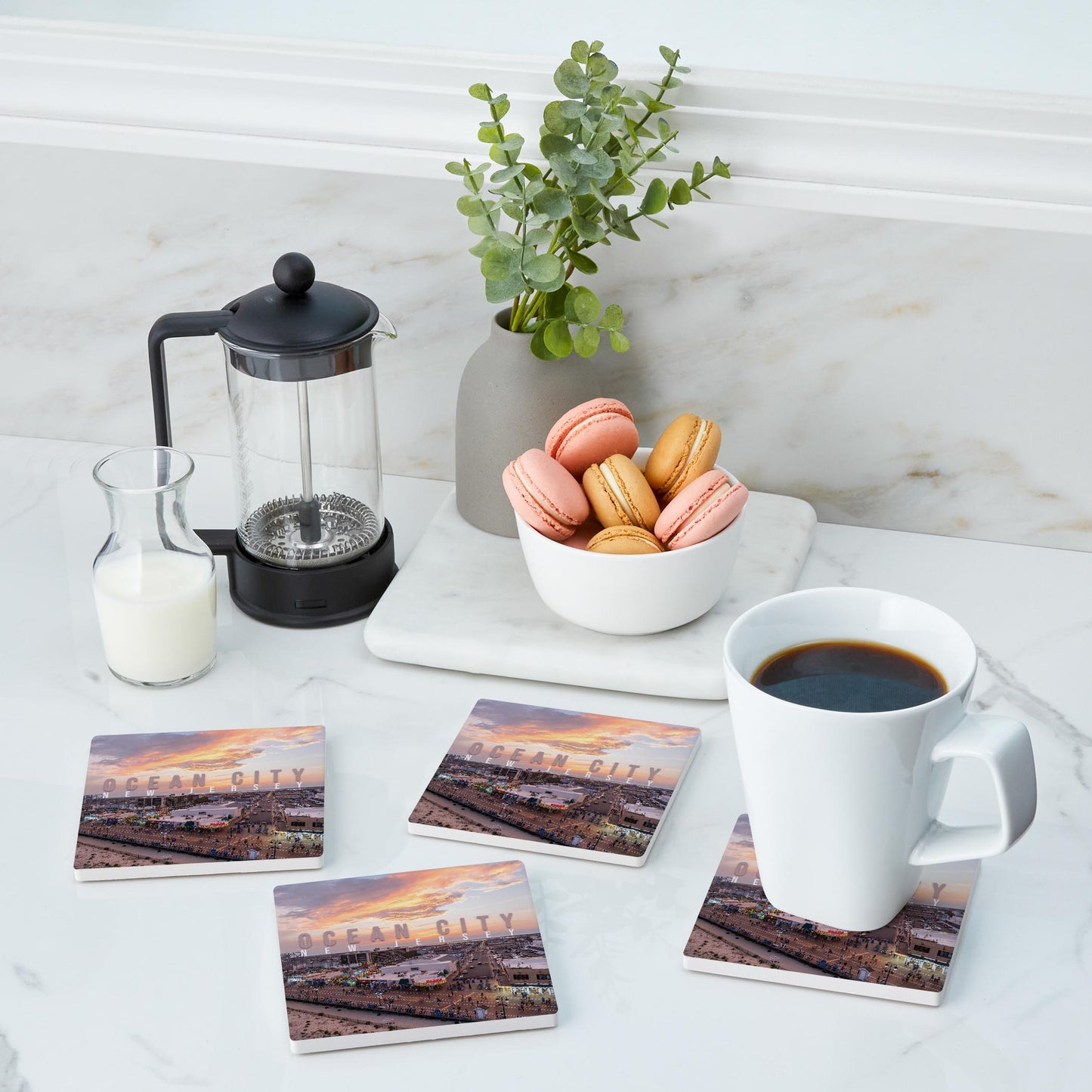 Ceramic Square Coaster 4-Set-Manco Sunset -3