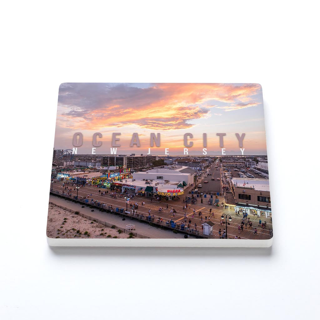 Ceramic Square Coaster-Manco Sunset -1