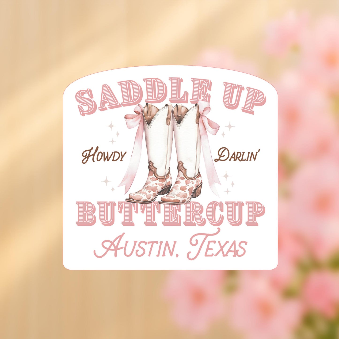 Vinyl Sticker-Love+Local Coquette Cowgirl Saddle Up -4