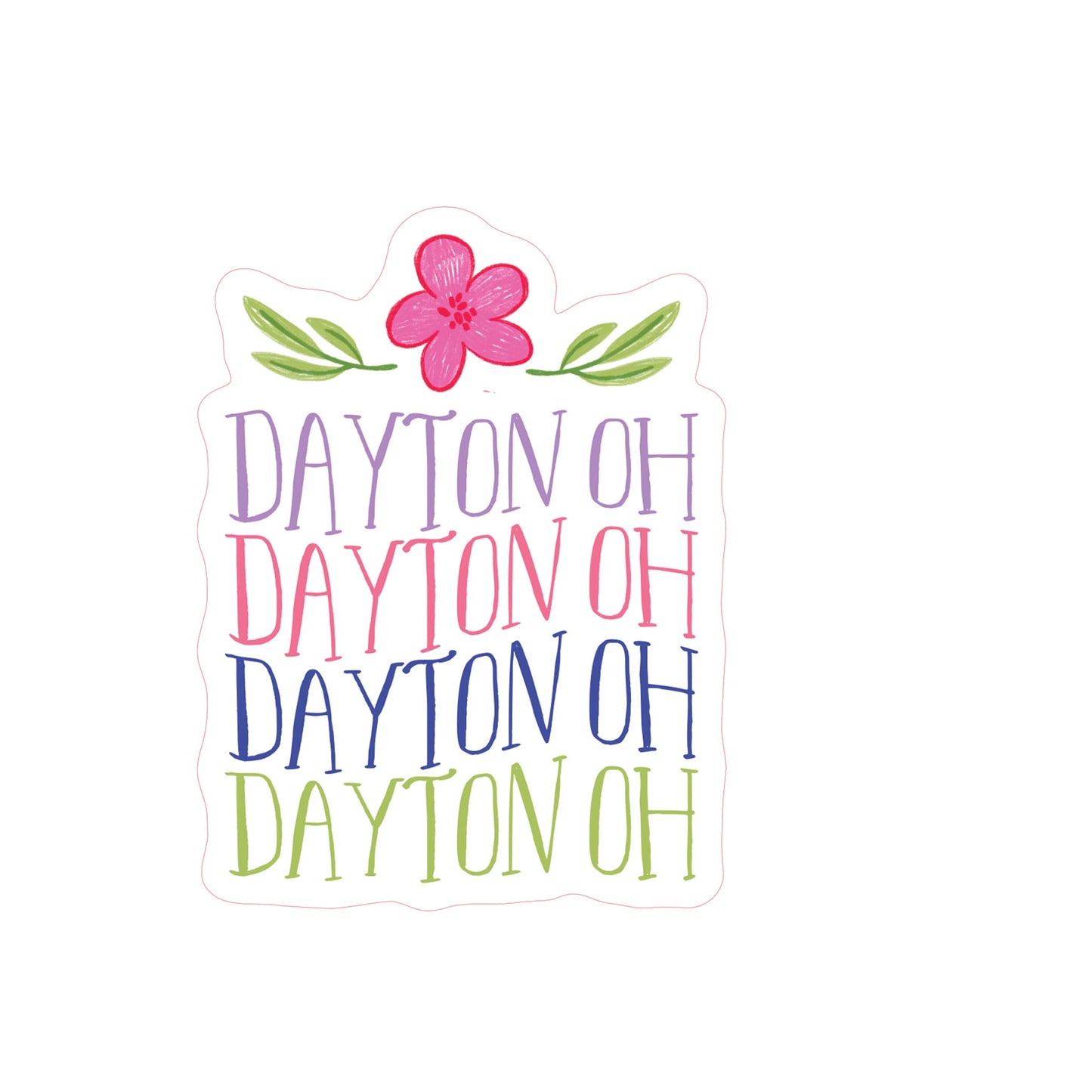 Vinyl Sticker-Flower Wave Dayton Ohio -3