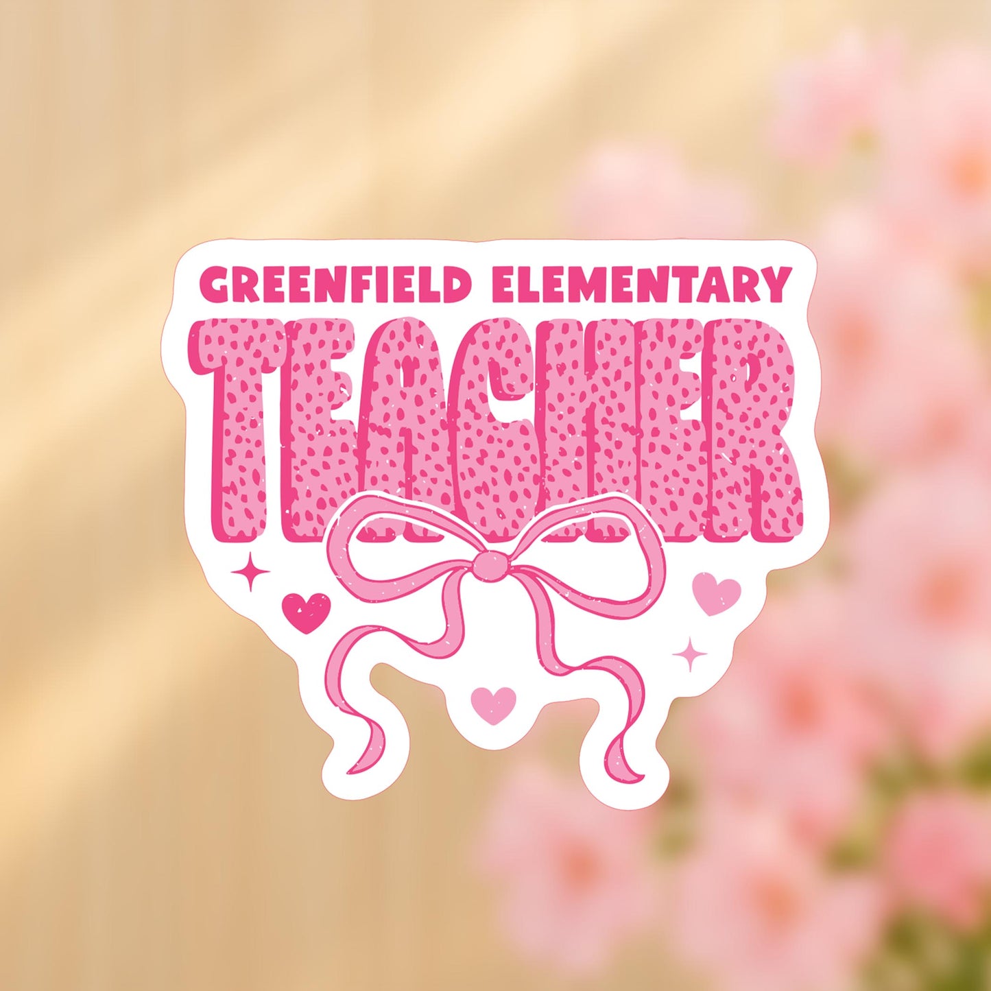 Vinyl Sticker-Love+Local Classroom Coquette Teacher Bow -4