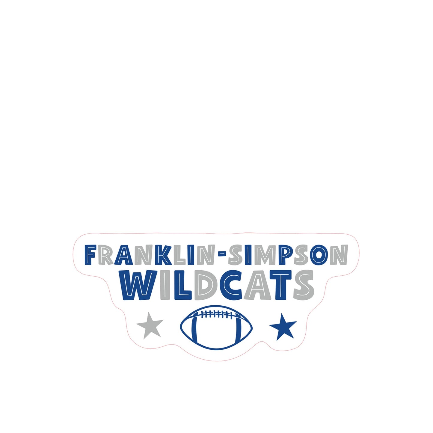 Vinyl Sticker-Game Day Stars Franklin-Simpson Wildcats -3