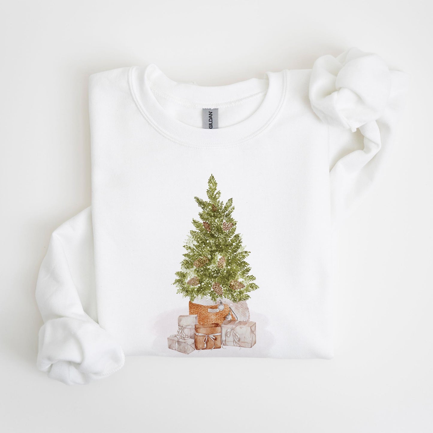 Gildan Sweatshirt White-Cottage Tree Asheville North Carolina -4