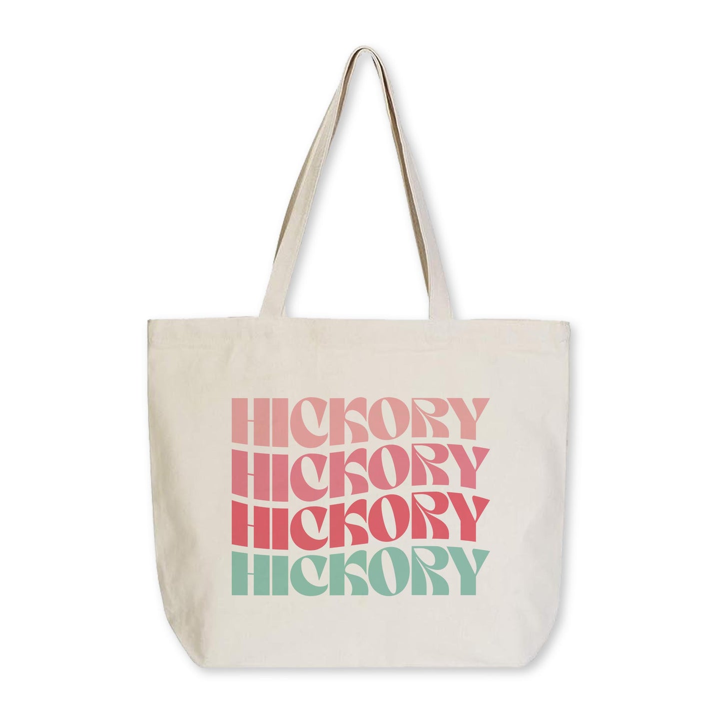 Tote Bag Natural Canvas-Retro Wave Hickory North Carolina -0