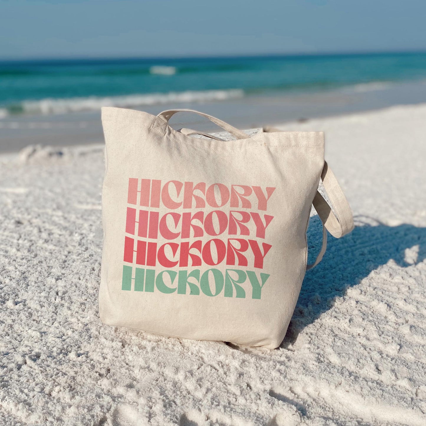 Tote Bag Natural Canvas-Retro Wave Hickory North Carolina -3