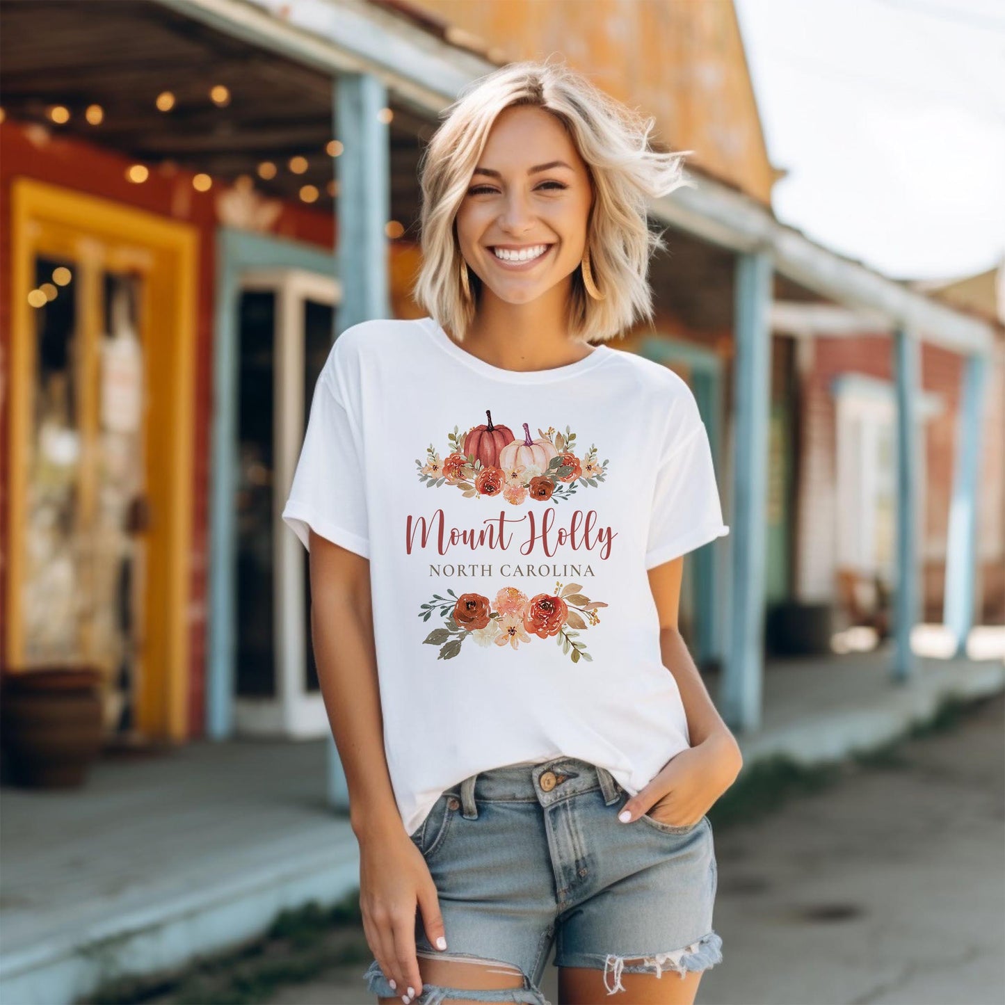 Bella Canvas T-Shirt White-Fall & Harvest Mount Holly North Carolina -1