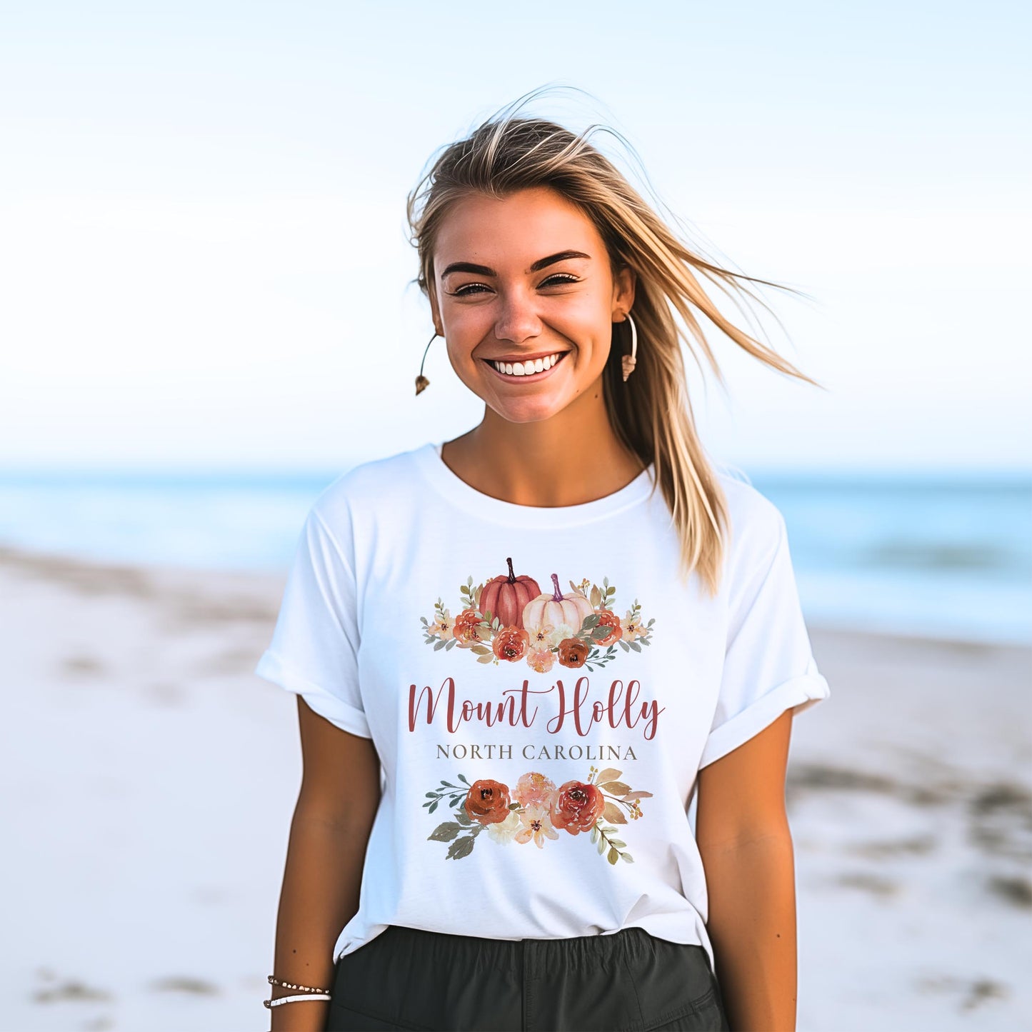 Bella Canvas T-Shirt White-Fall & Harvest Mount Holly North Carolina -2