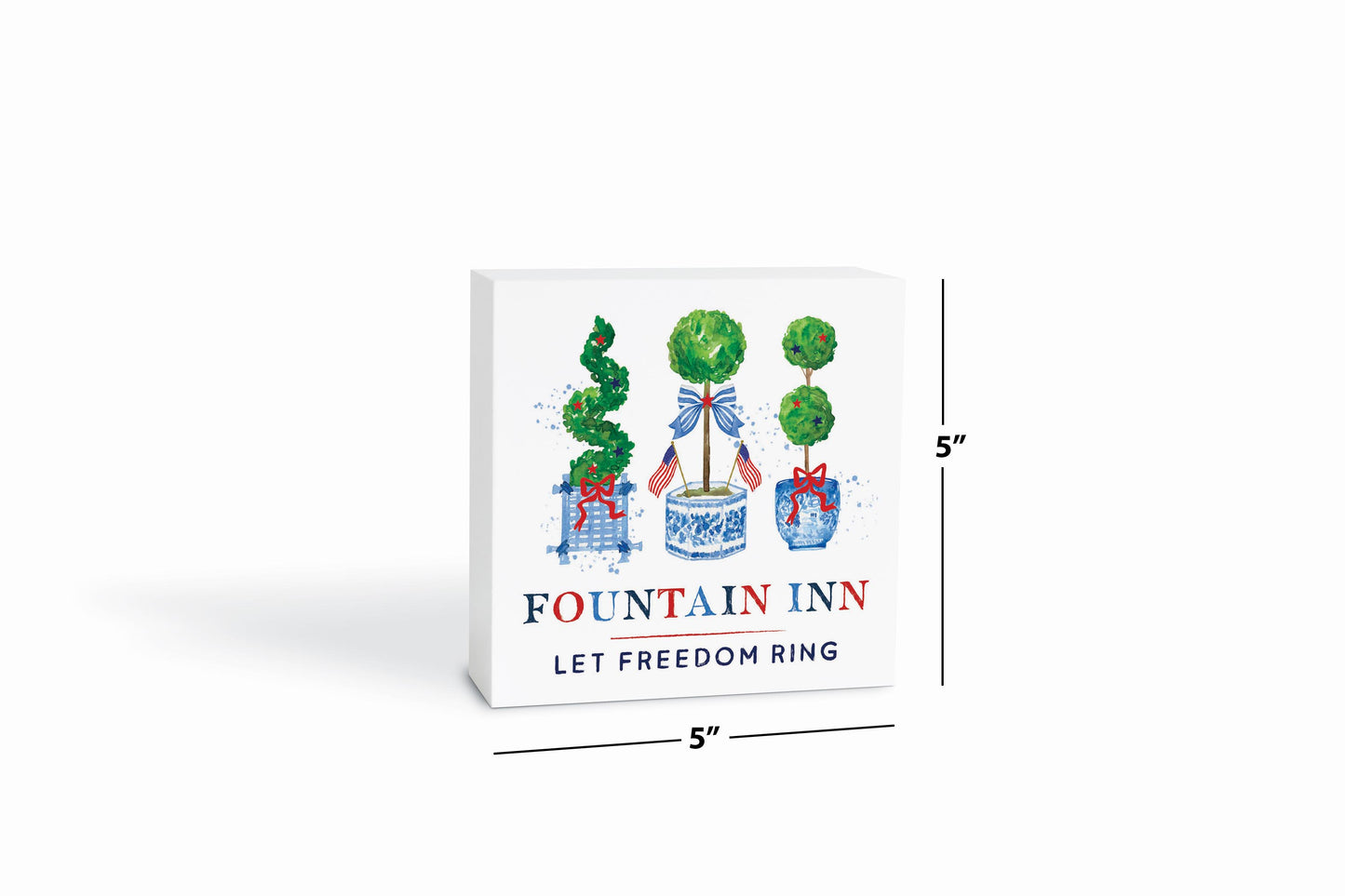 5x5 Wood Block-Let Freedom Ring Fountain Inn South Carolina -6