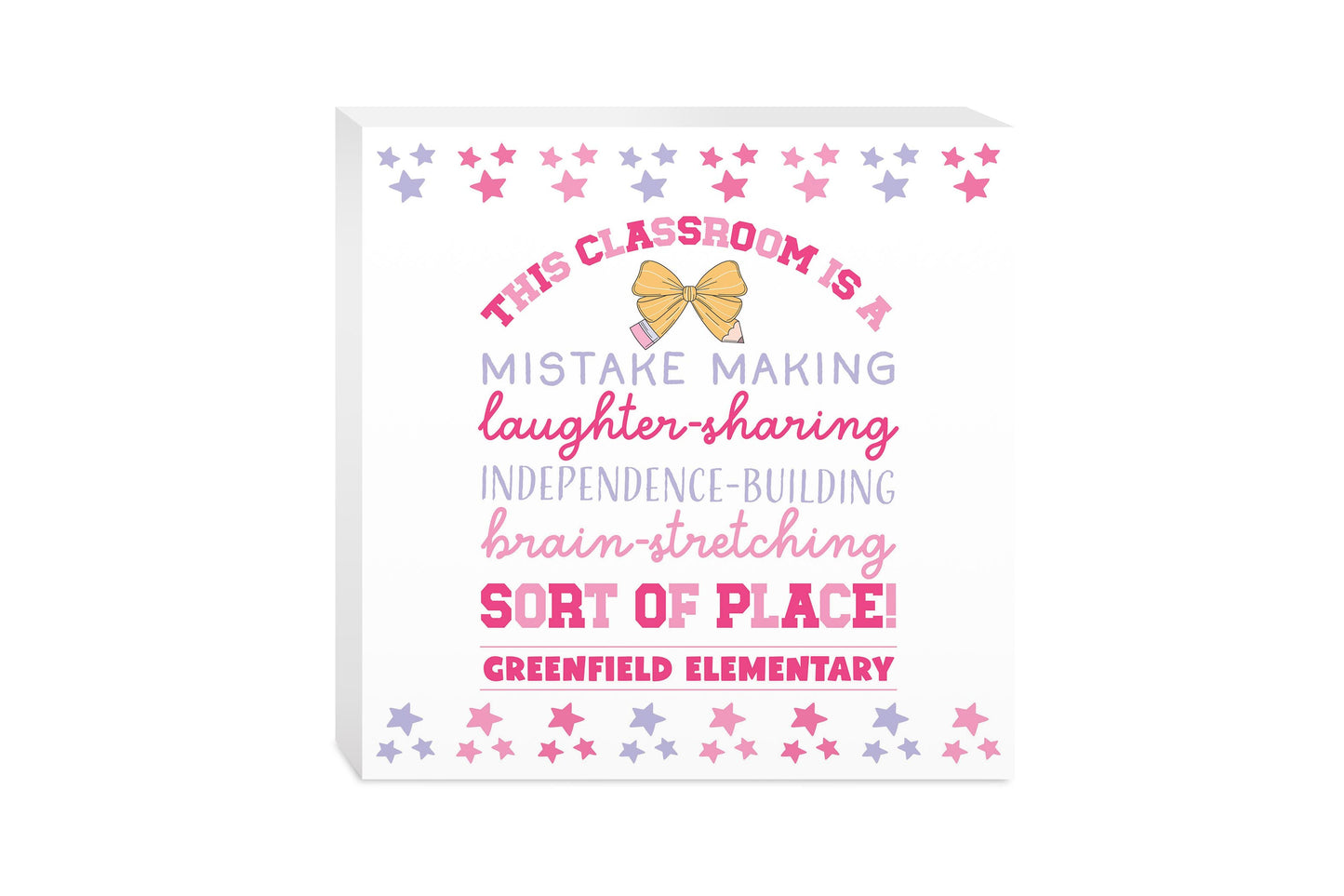 10x10 Wood Block-Love+Local Classroom Coquette This Classroom -0