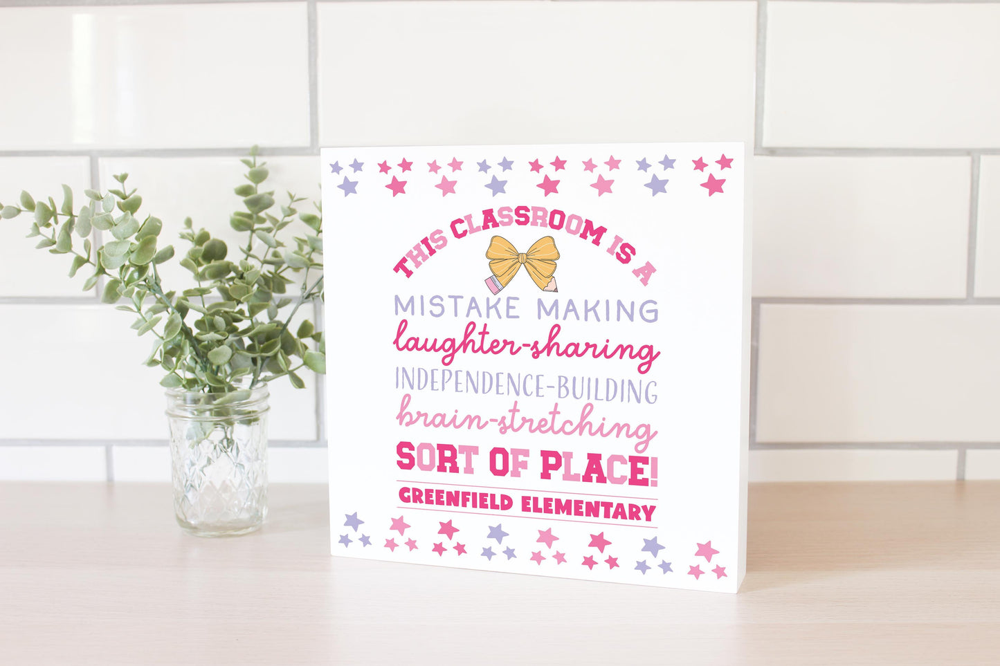 10x10 Wood Block-Love+Local Classroom Coquette This Classroom -2