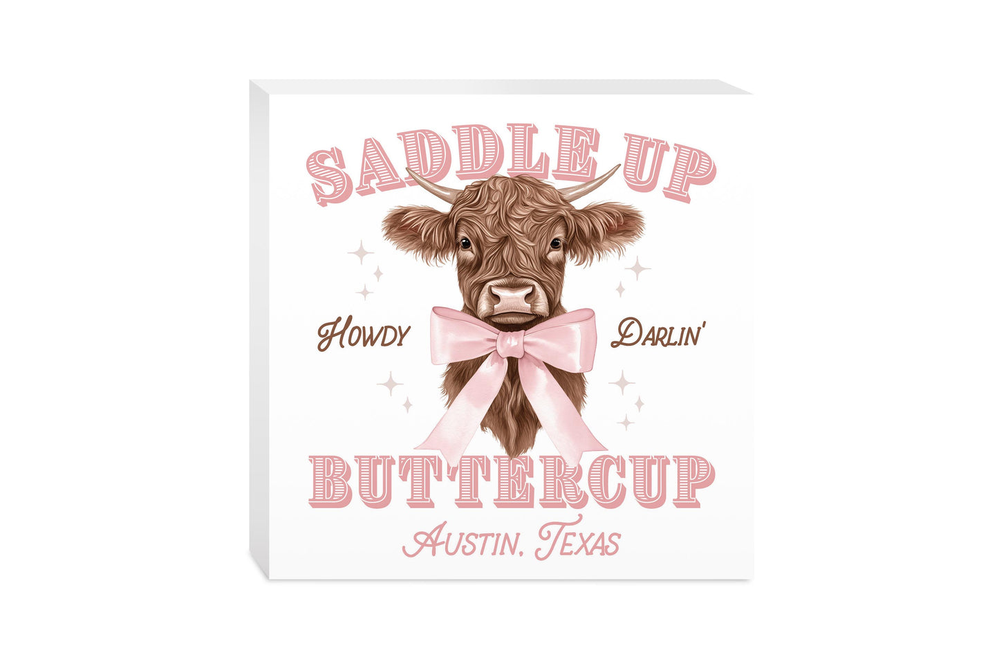 10x10 Wood Block-Love+Local Coquette Cowgirl -0