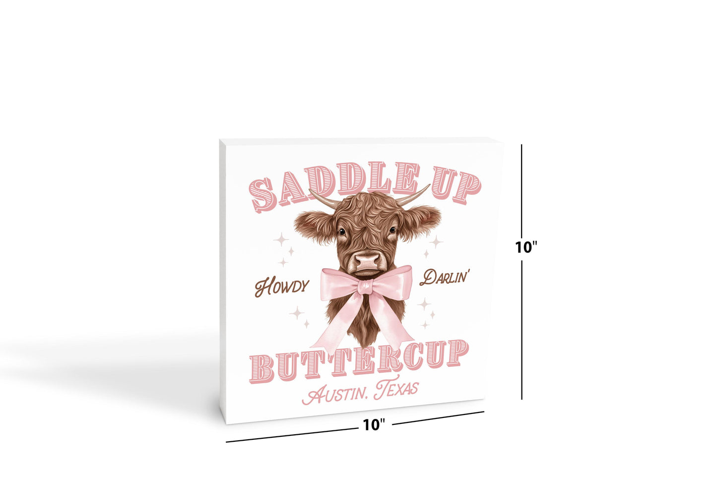 10x10 Wood Block-Love+Local Coquette Cowgirl -4