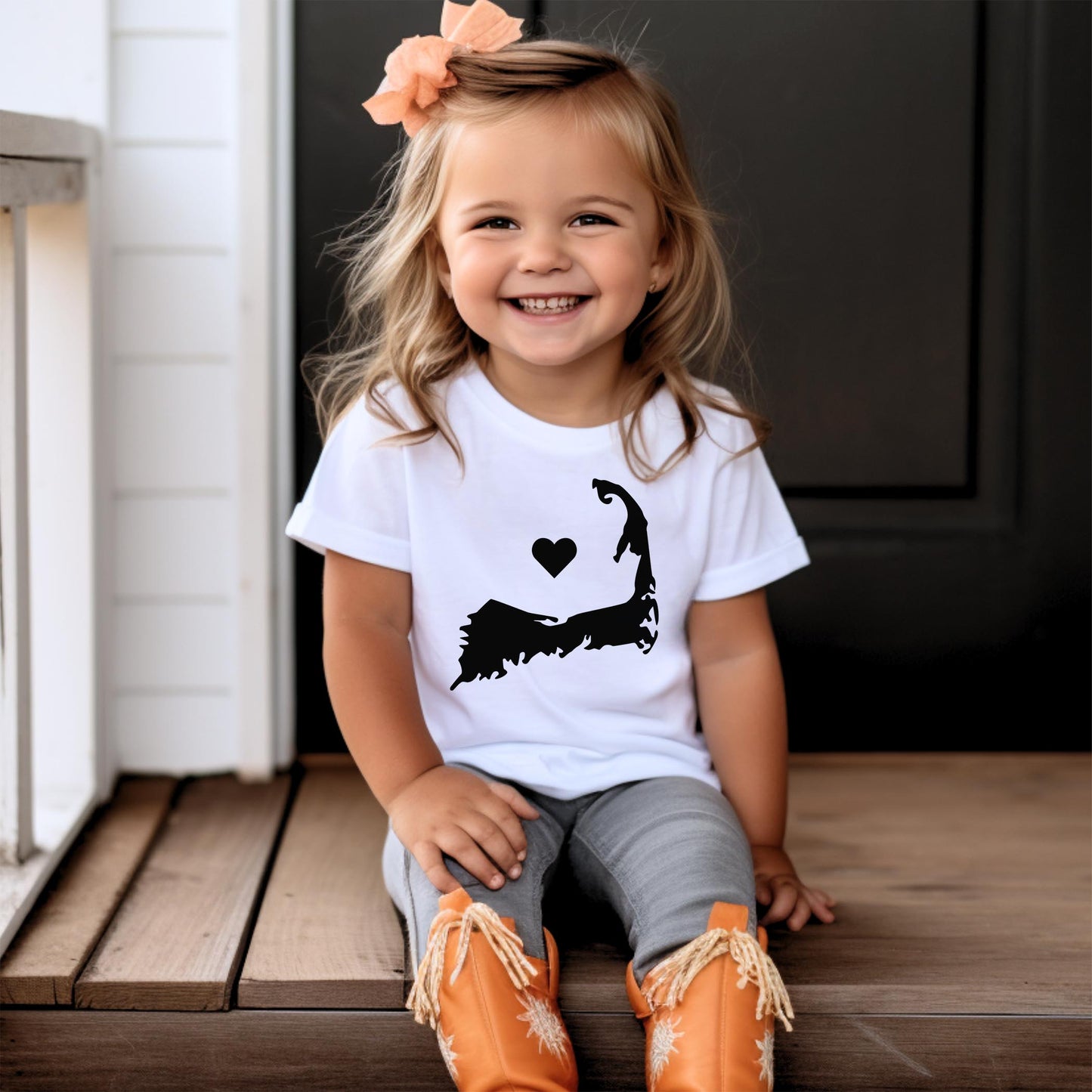 Bella Canvas Youth T-Shirt White-Cape Cod Heart